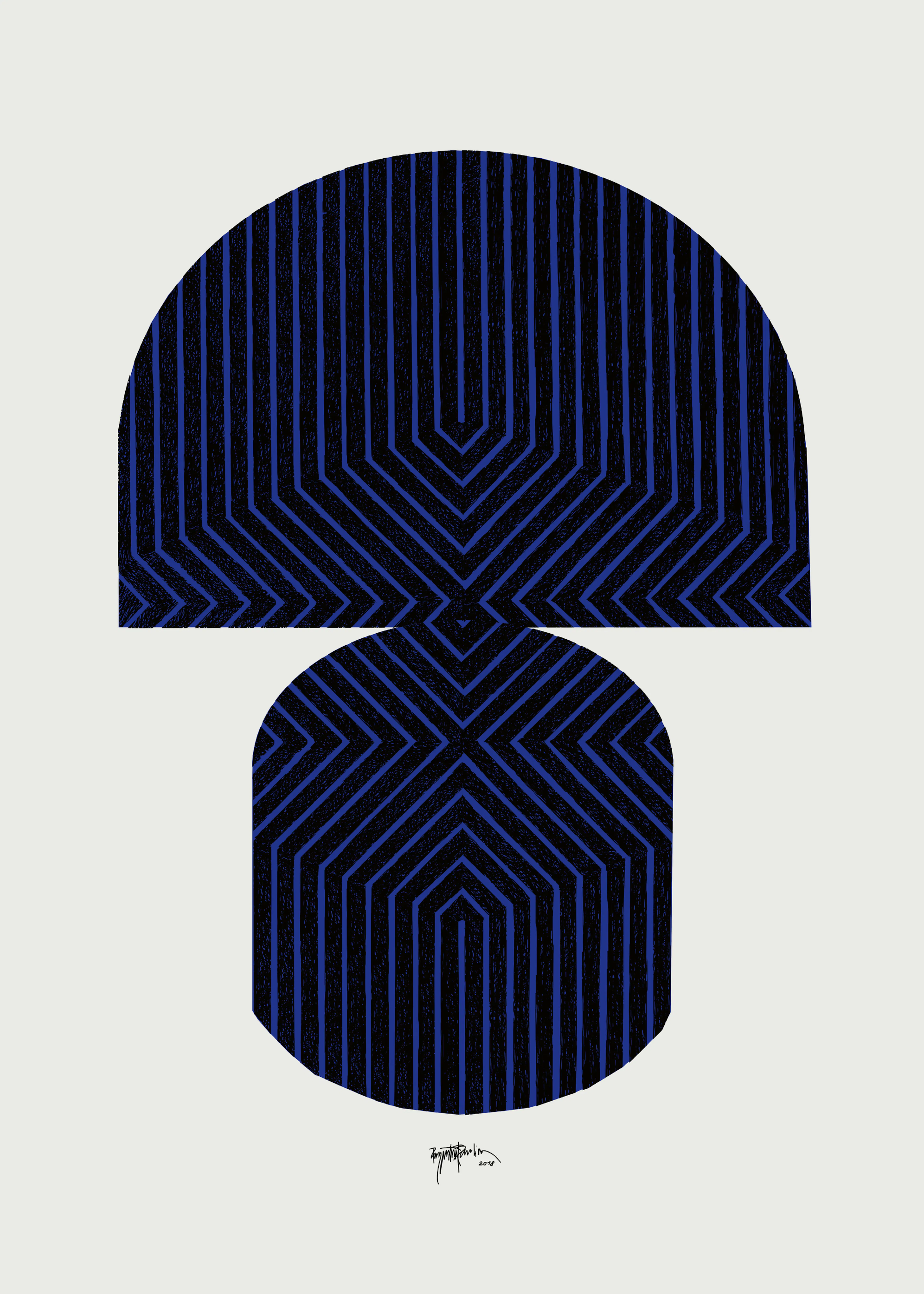 Navy Blue Maze Poster 0