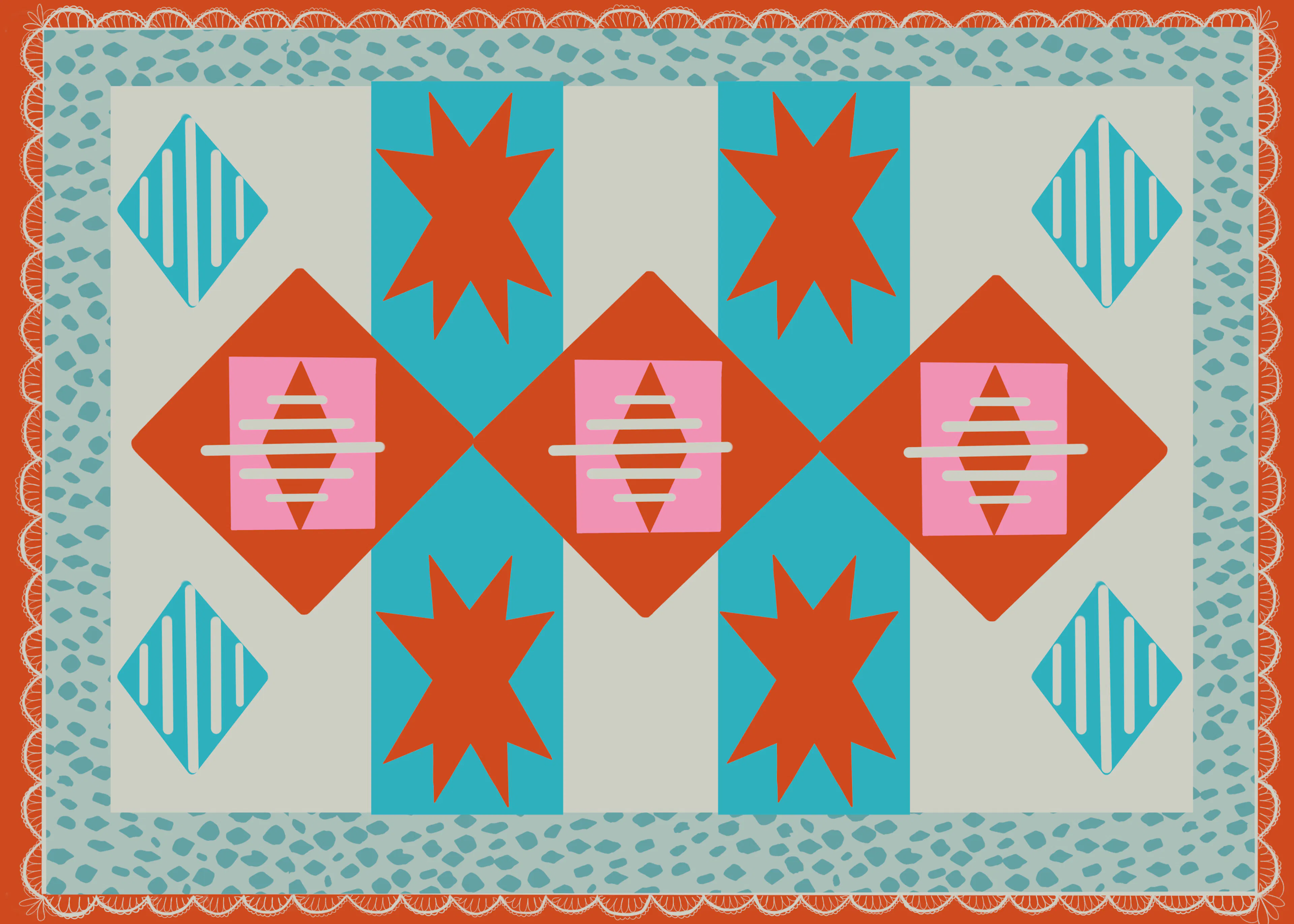Geometric Star Quilt Poster 0