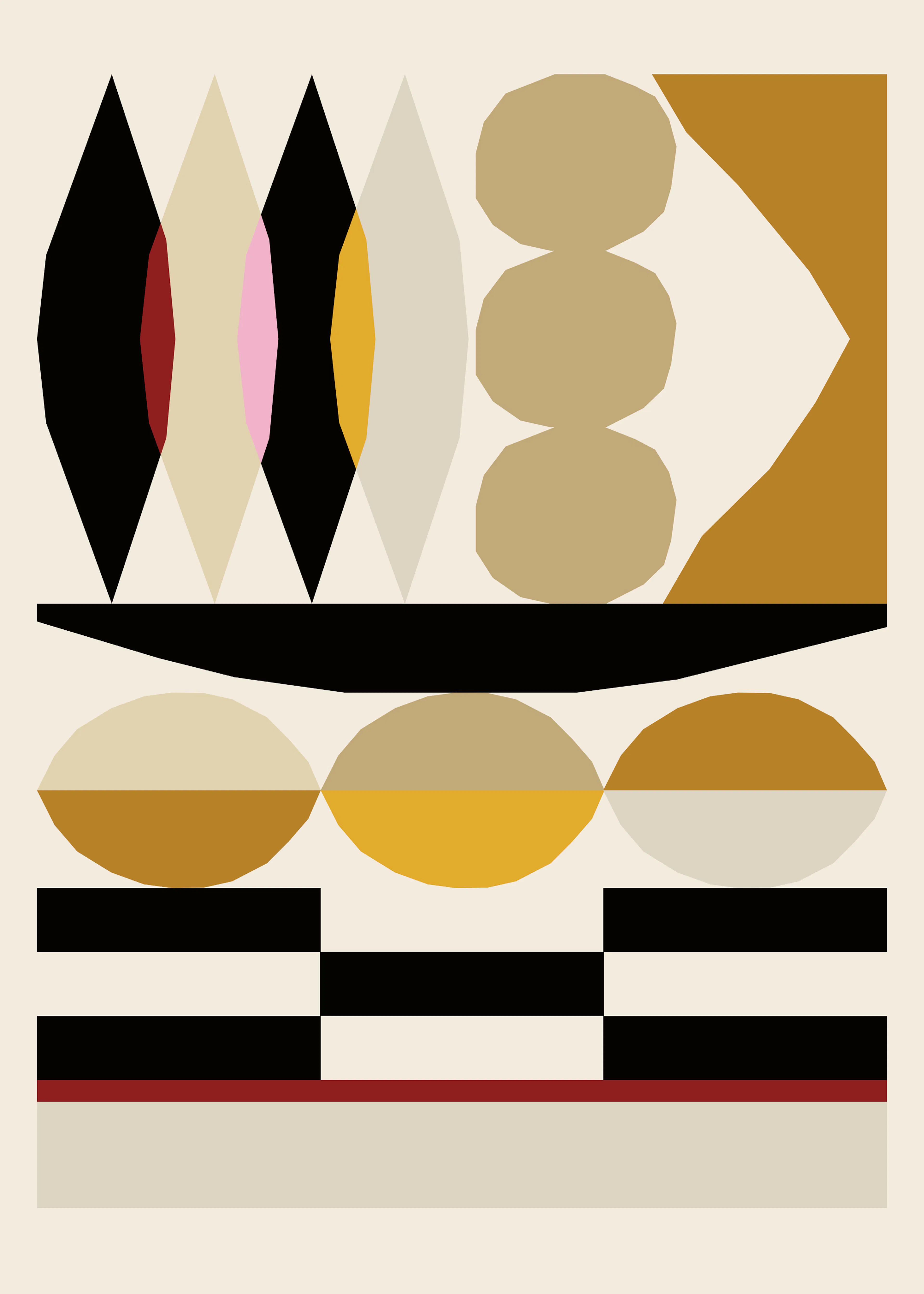 Beige Modern Geometric Poster 0