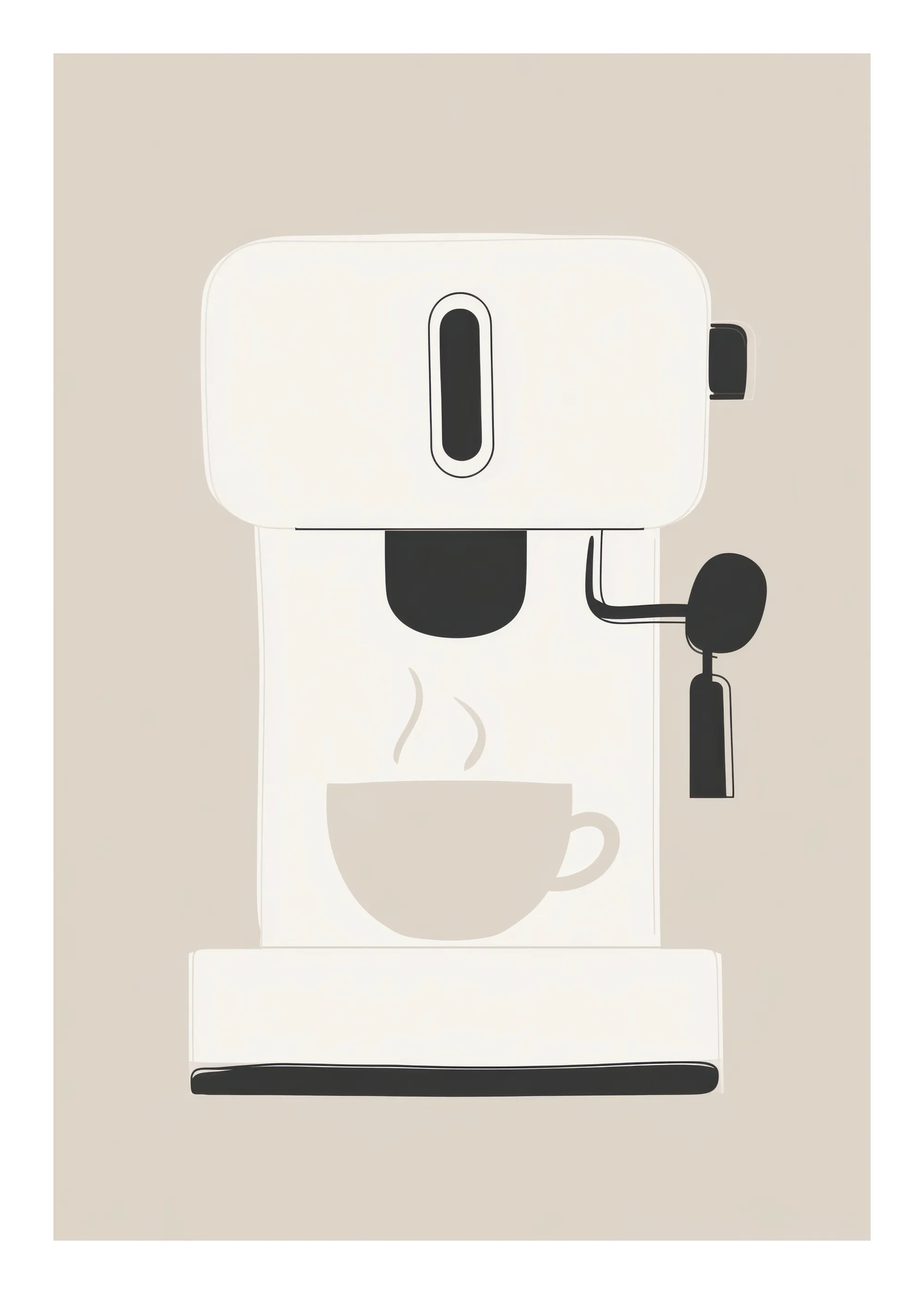 Beige Kaffeemaschine Poster 0