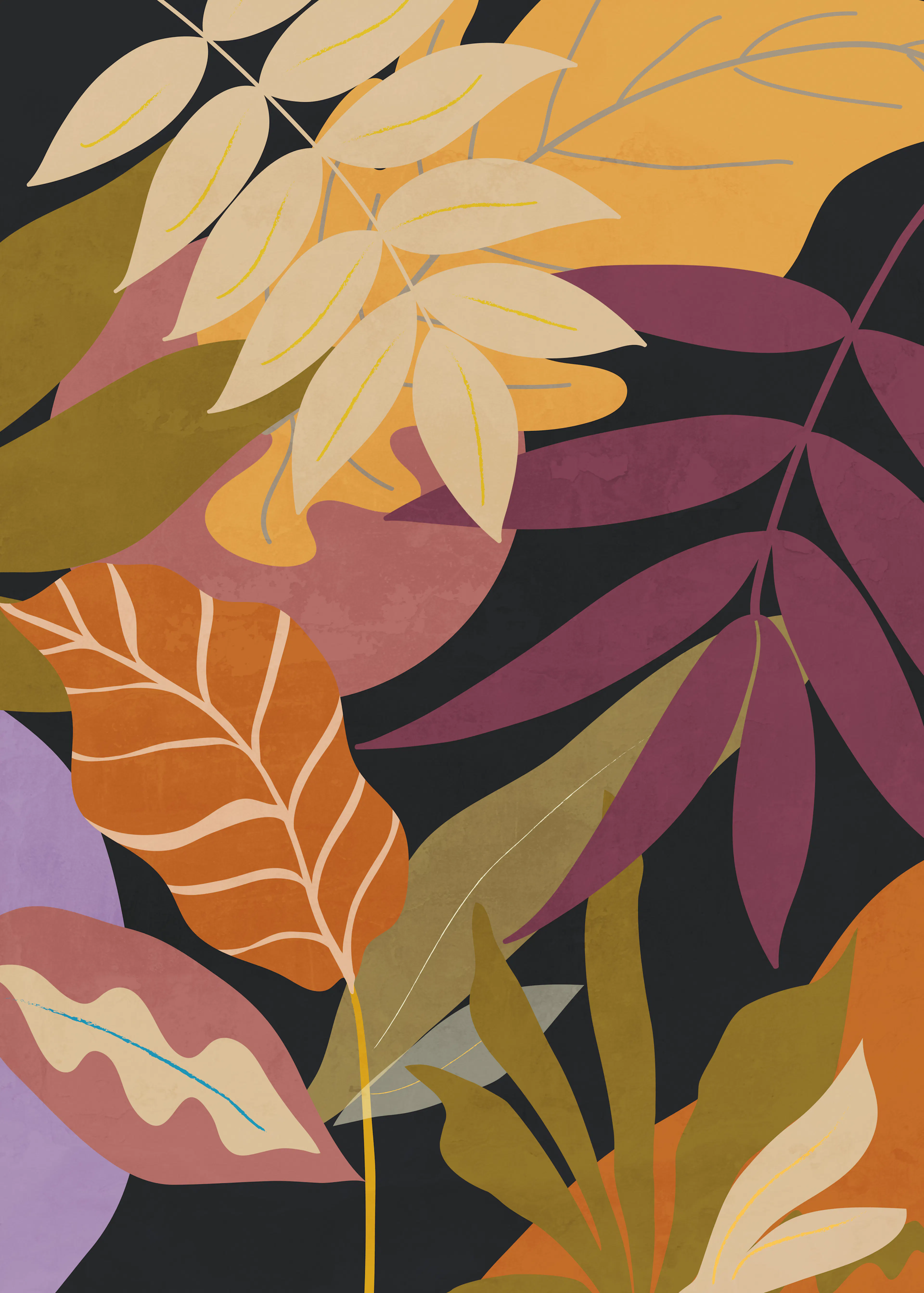 Foglie d'Autunno Viola Poster 0