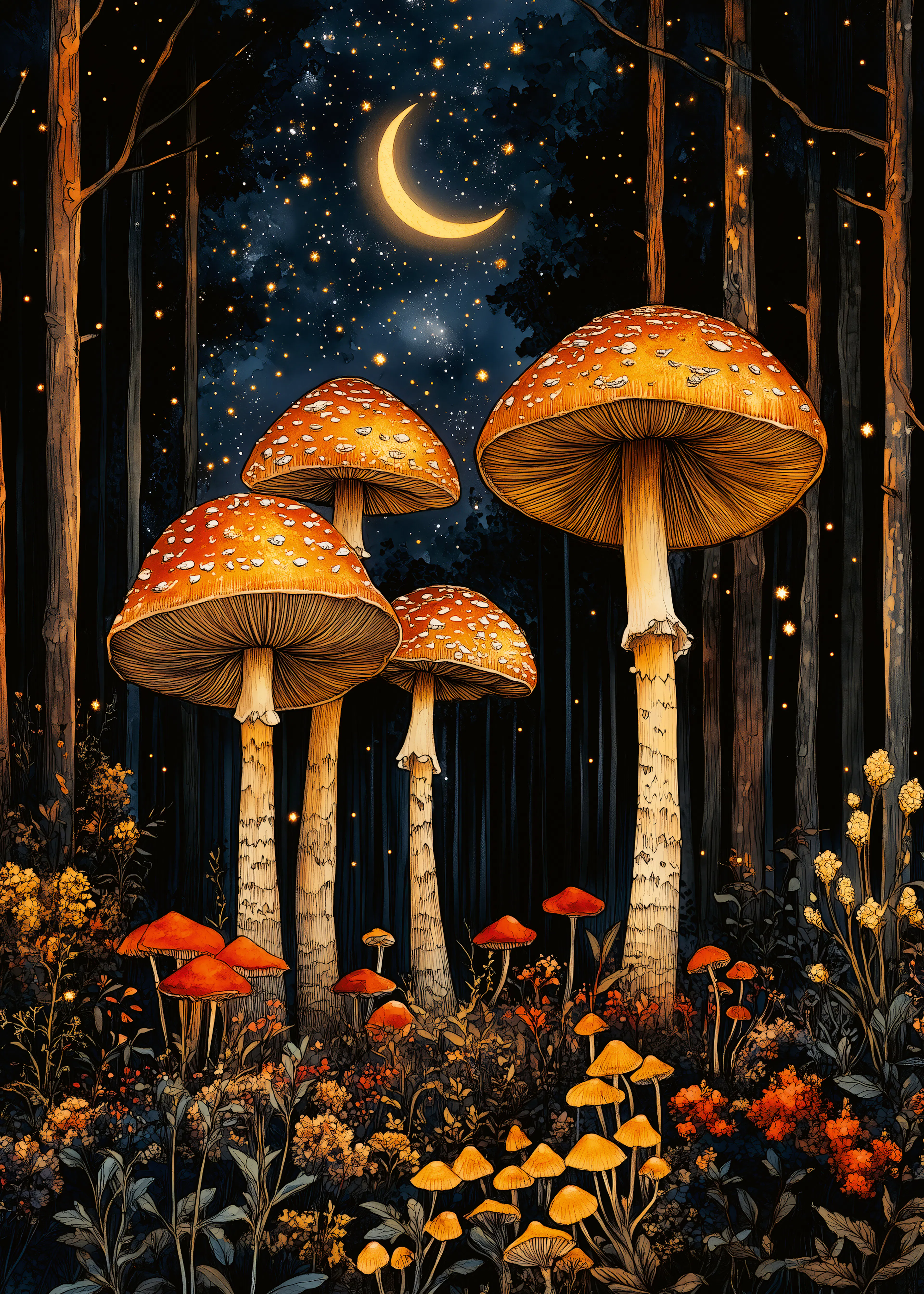 Mystical Mushrooms Poster 0