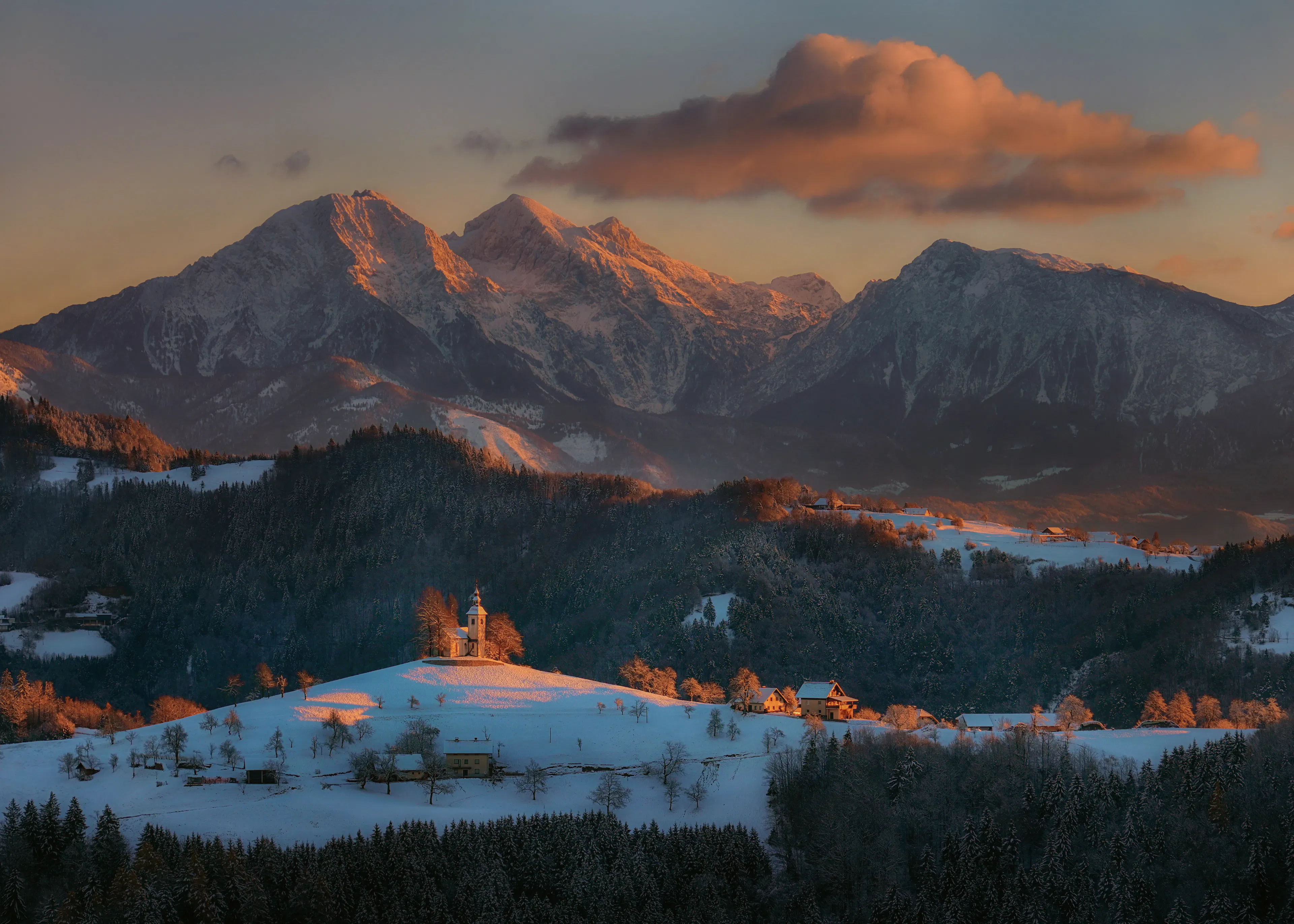 Burnt Orange Mountain Serenity Poster 0