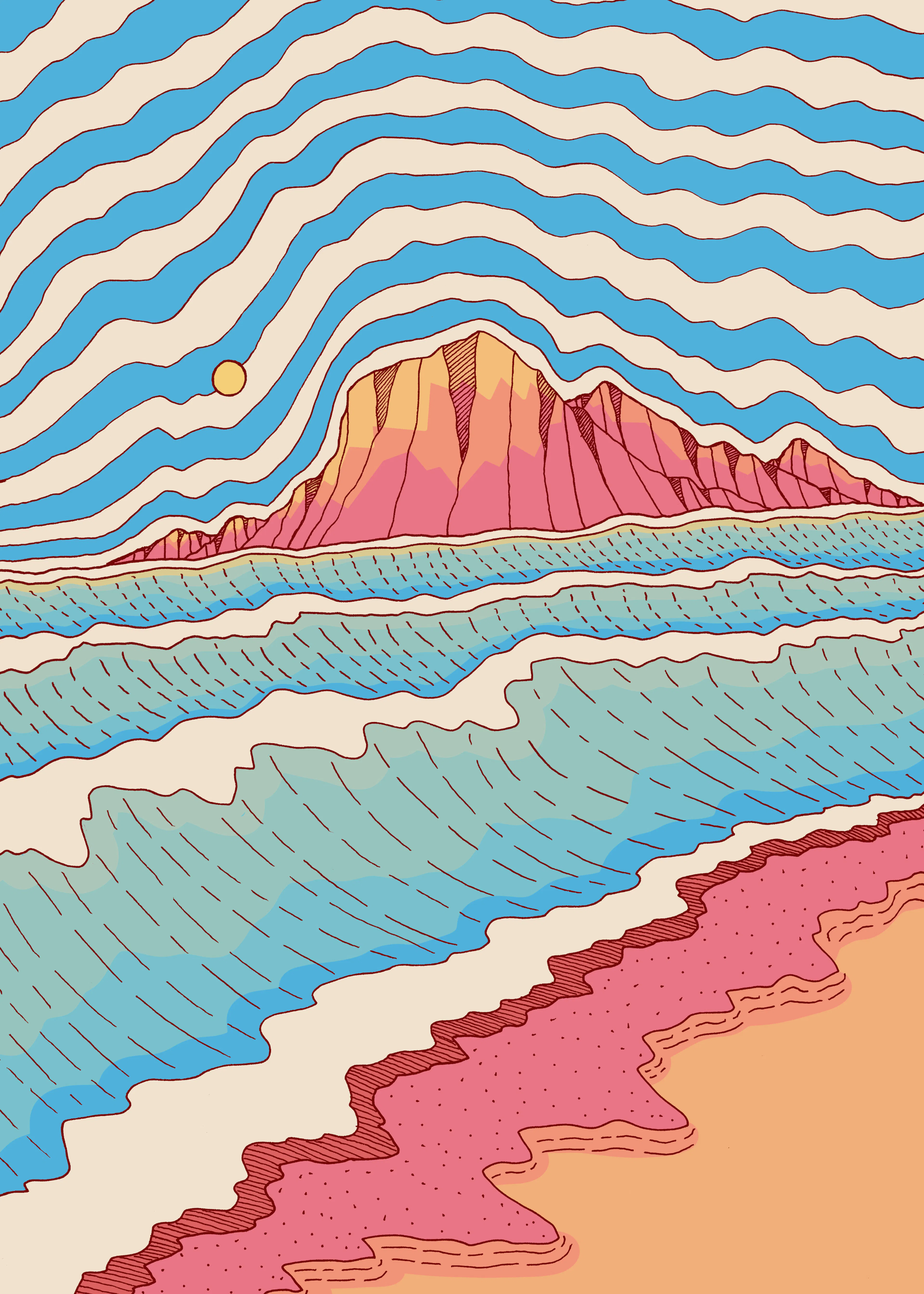 Blue Desert Waves Poster 0