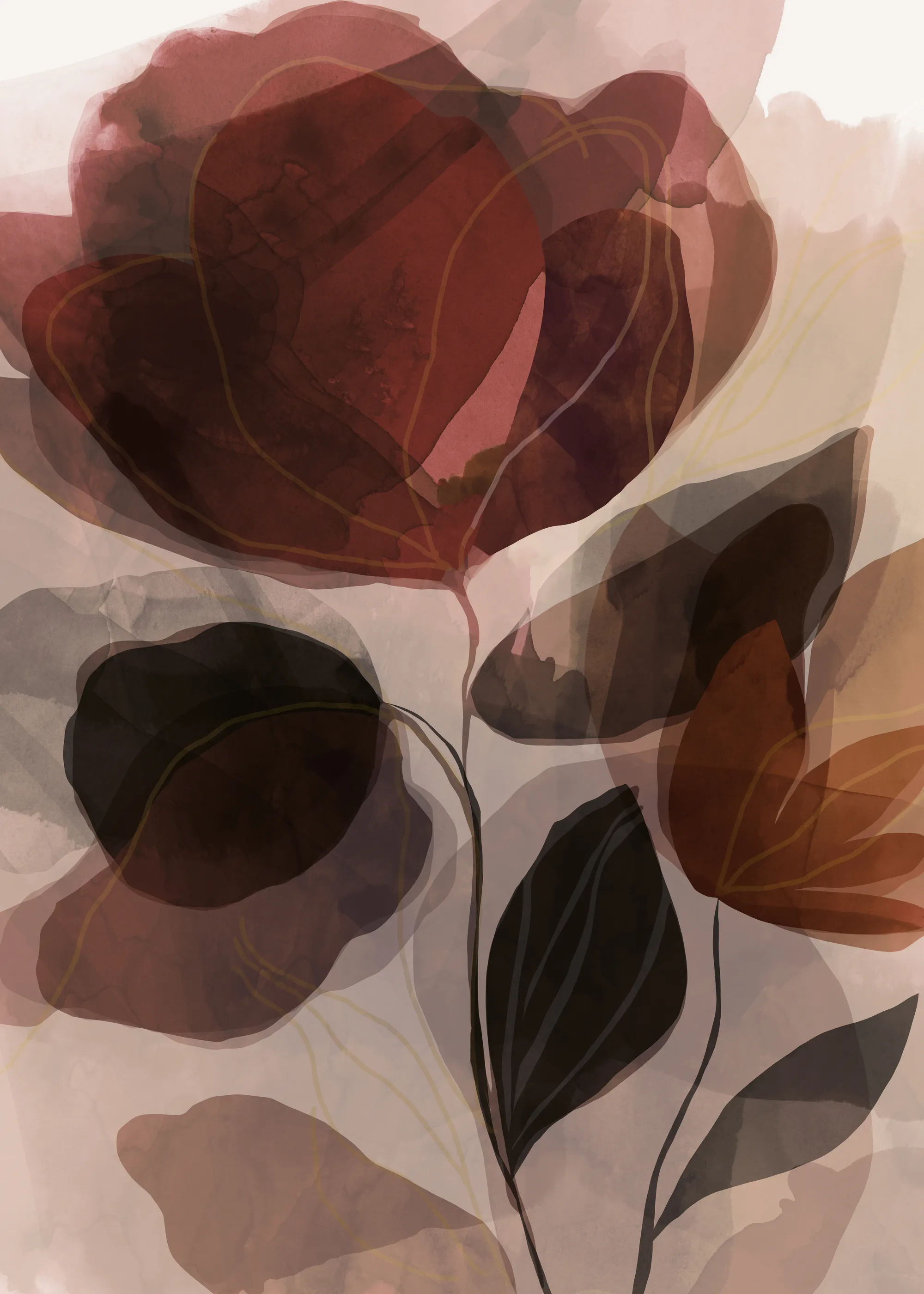 Floral Abstrait Poster 0