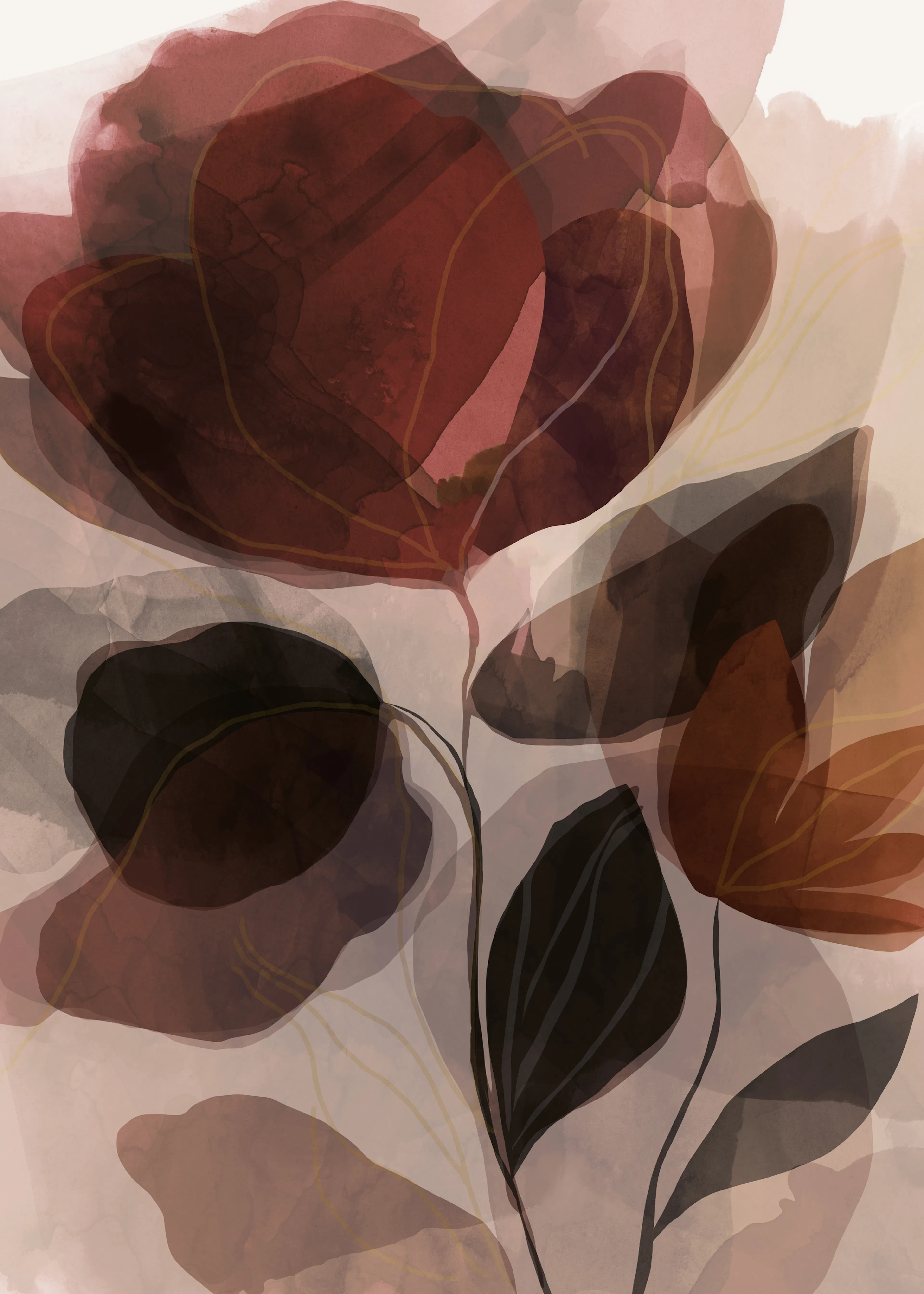 Abstract Floral Poster 0