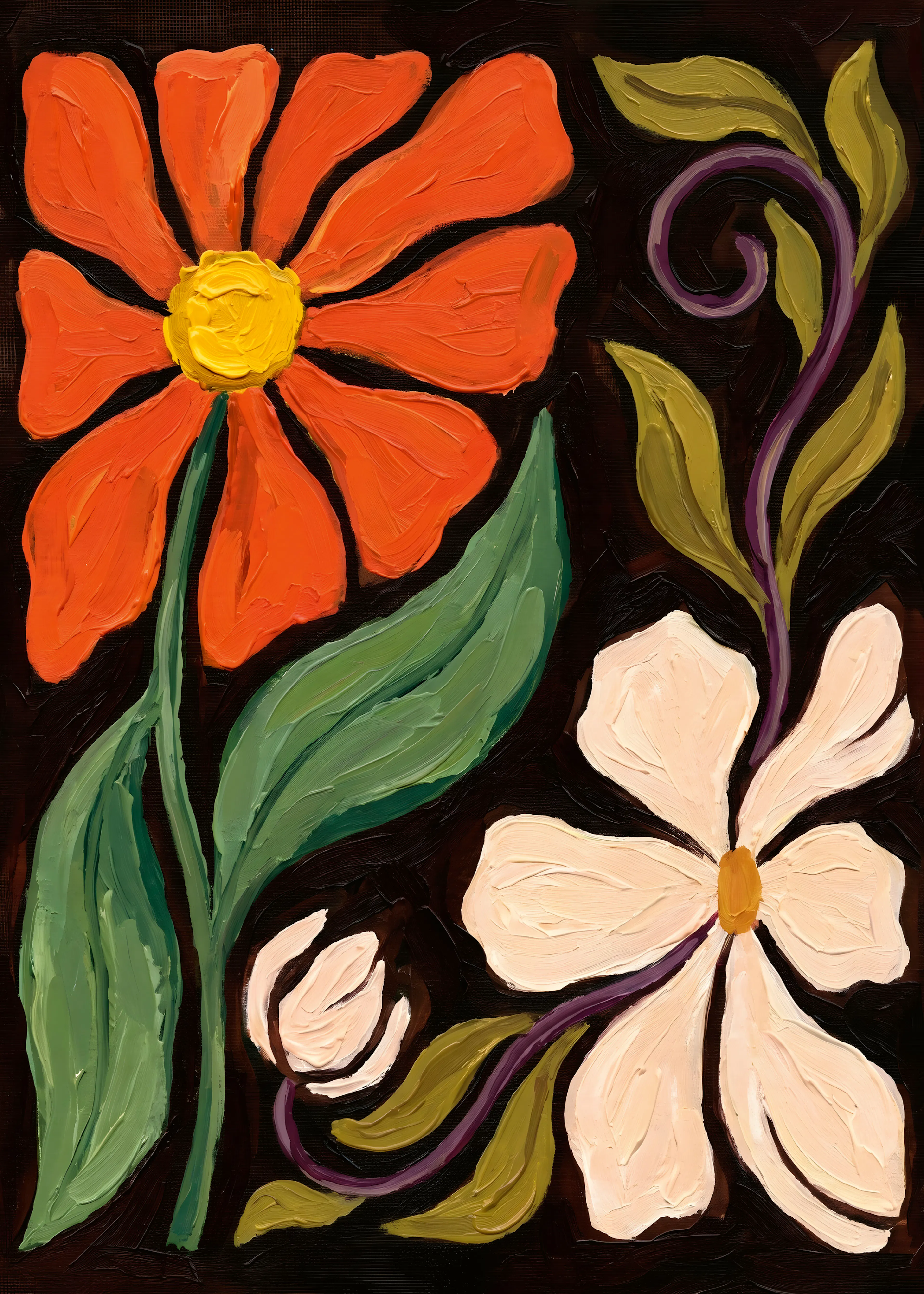 Orange Vibrant Blooms Poster 0