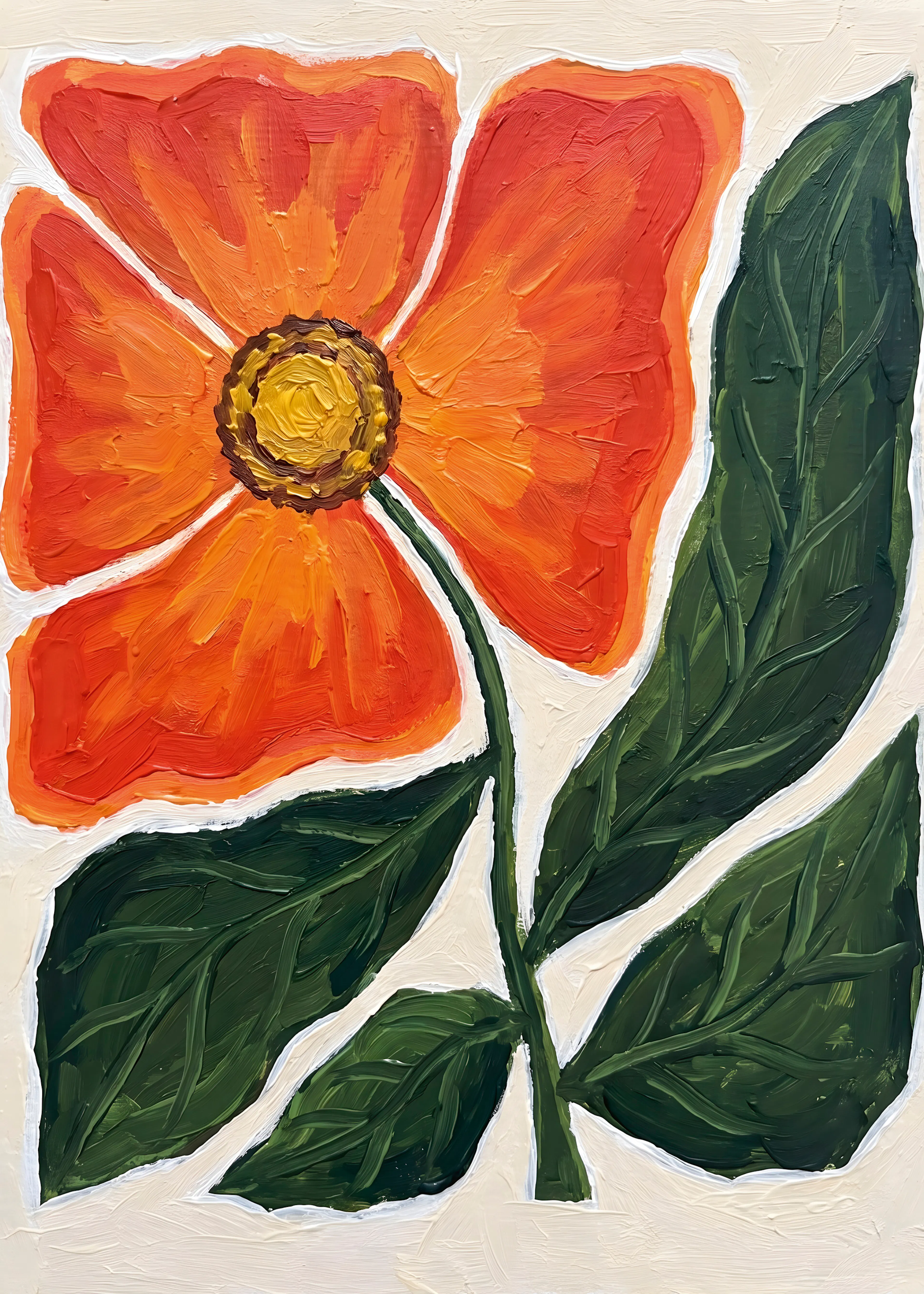 Burnt Orange Vibrant Bloom Poster 0