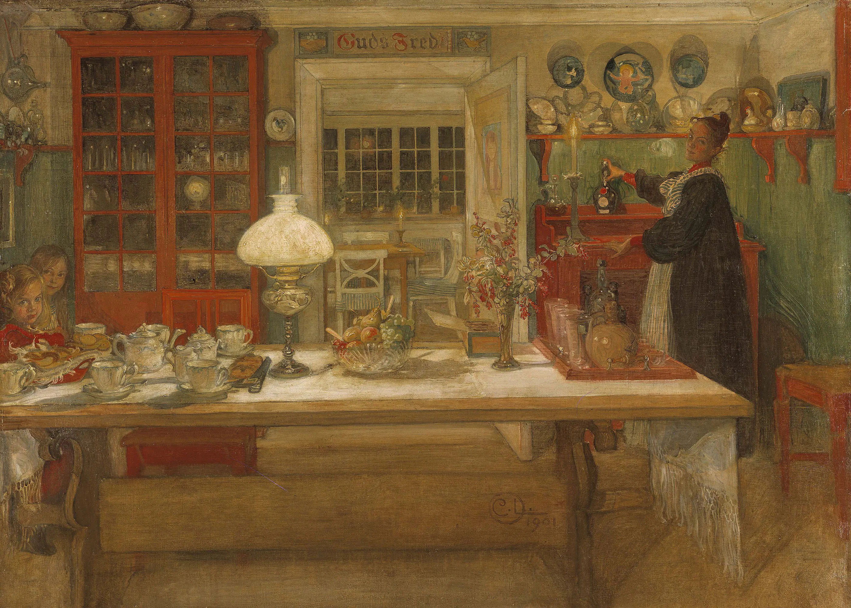 Carl Larsson - Se Préparer pour une Partie Poster 0