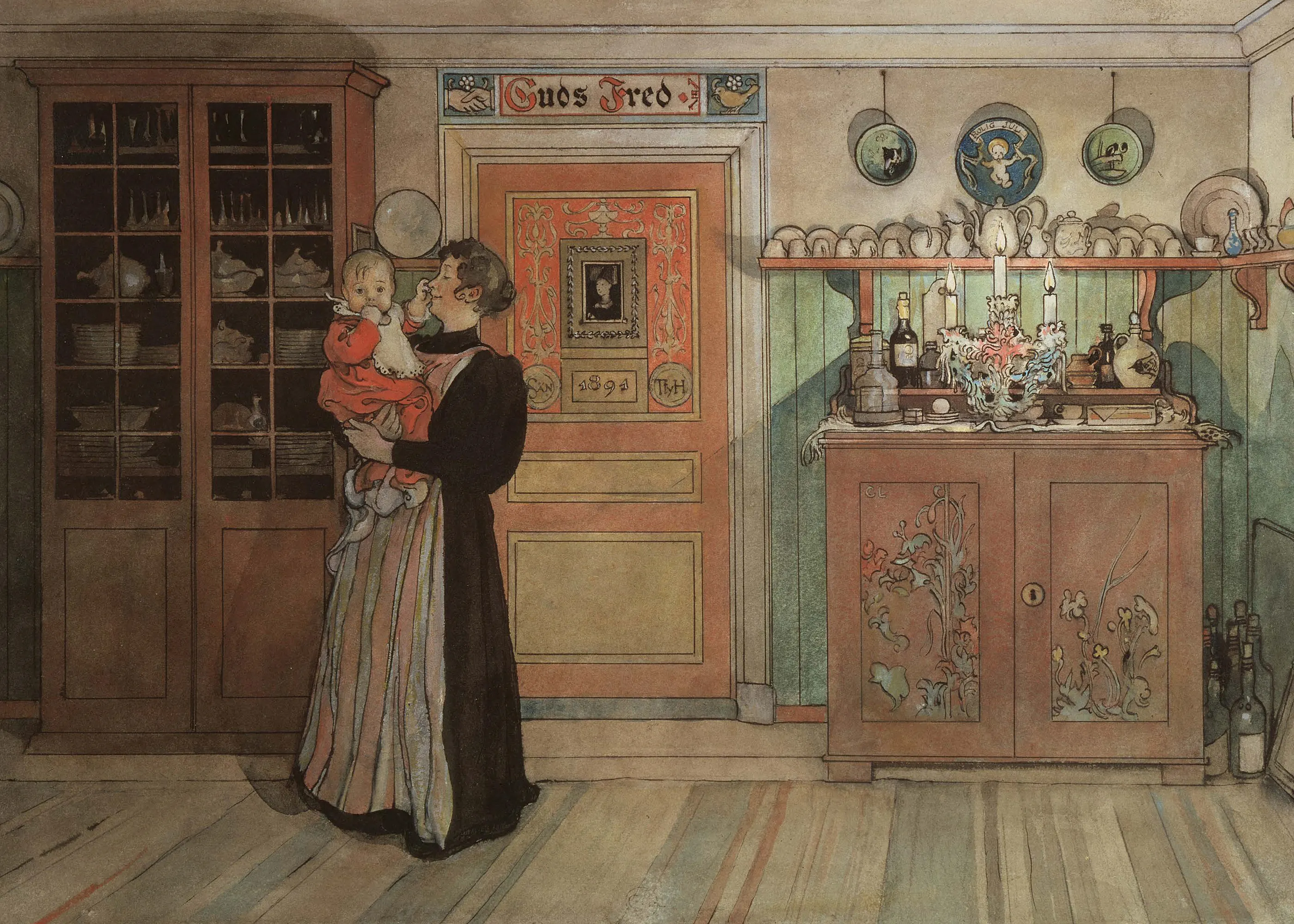 Carl Larsson - Joulun ja Uudenvuoden Välillä Juliste 0