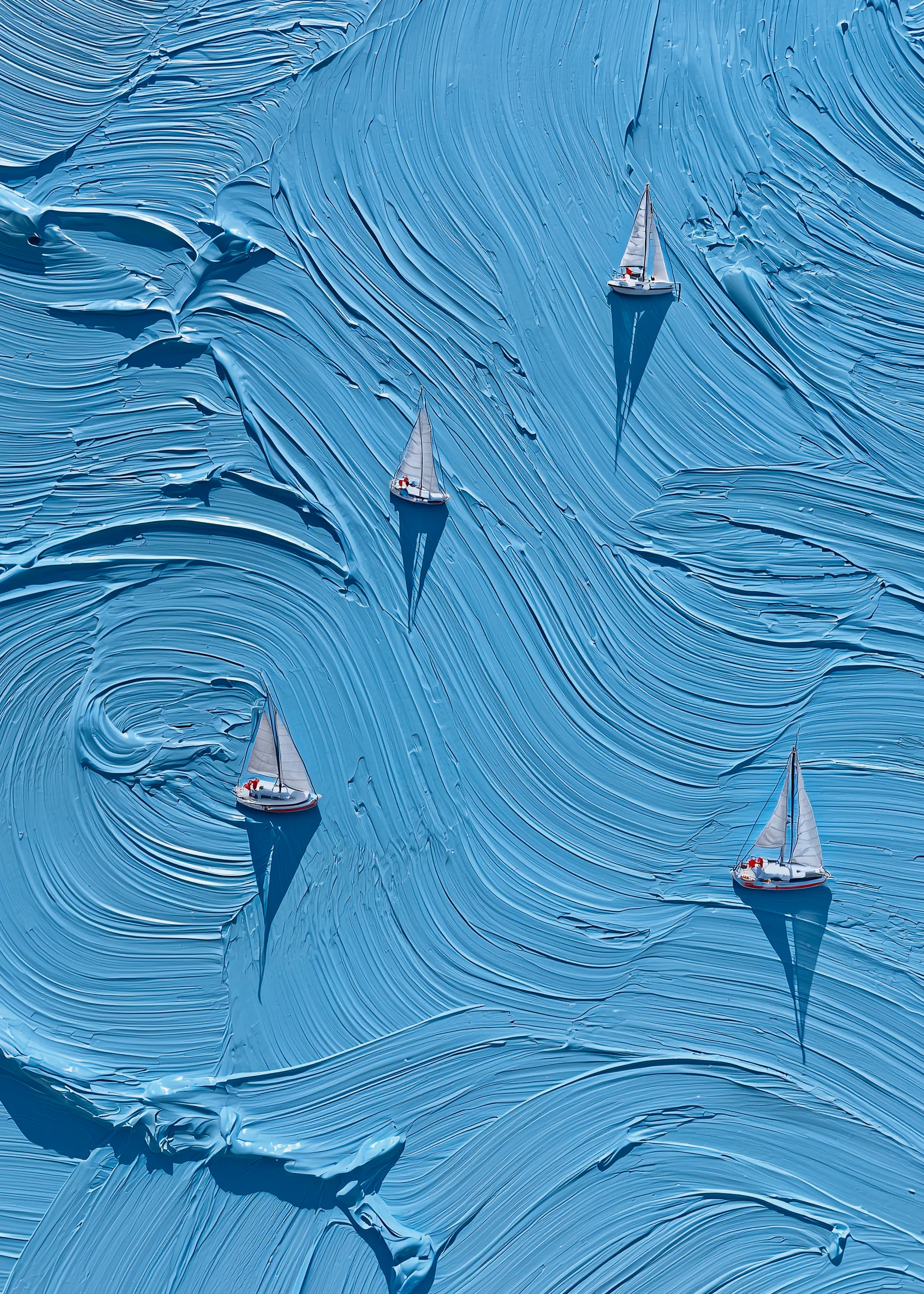 Bateaux Texture Bleue Poster 0