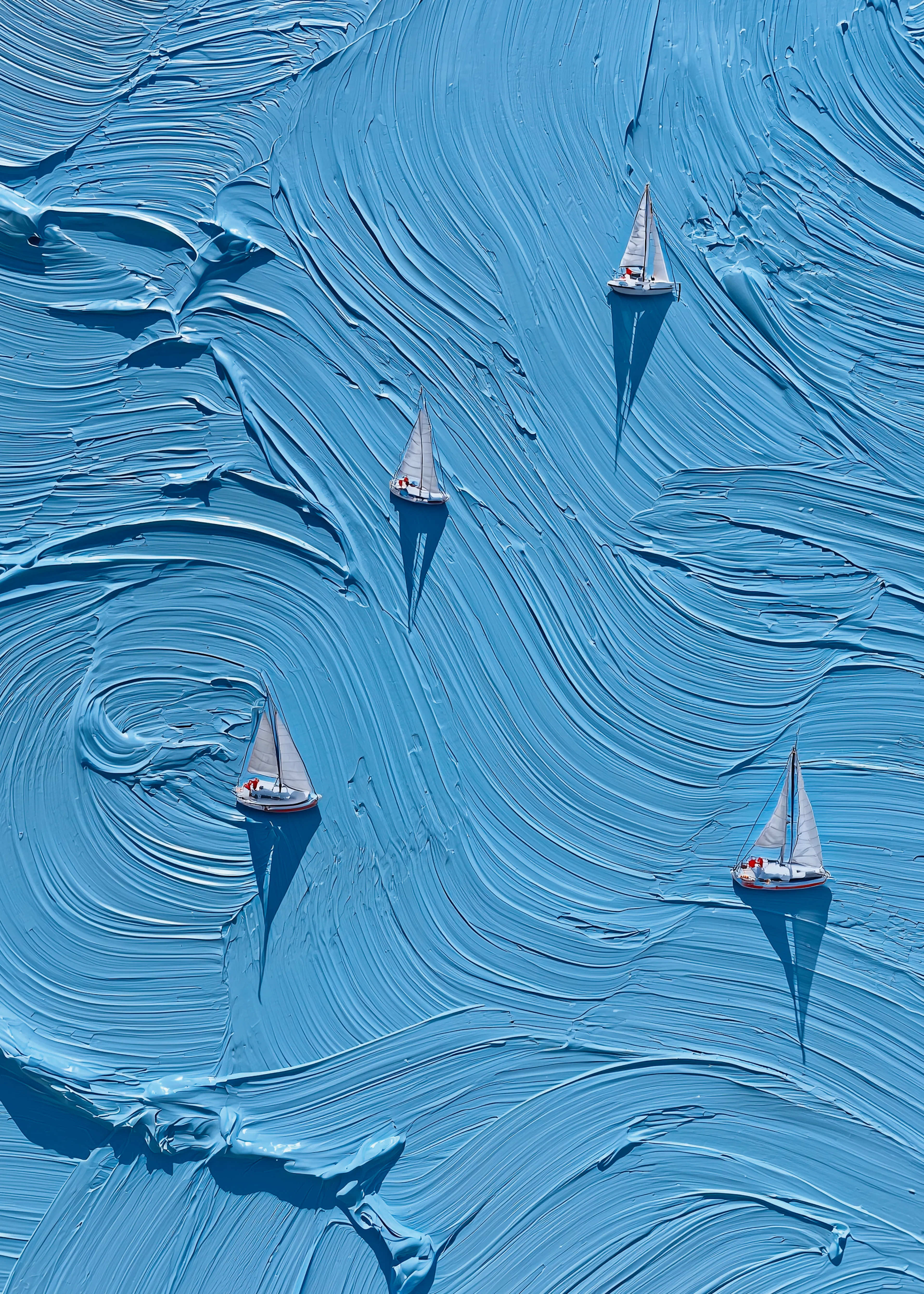 Blue Texture Boats Poster 0