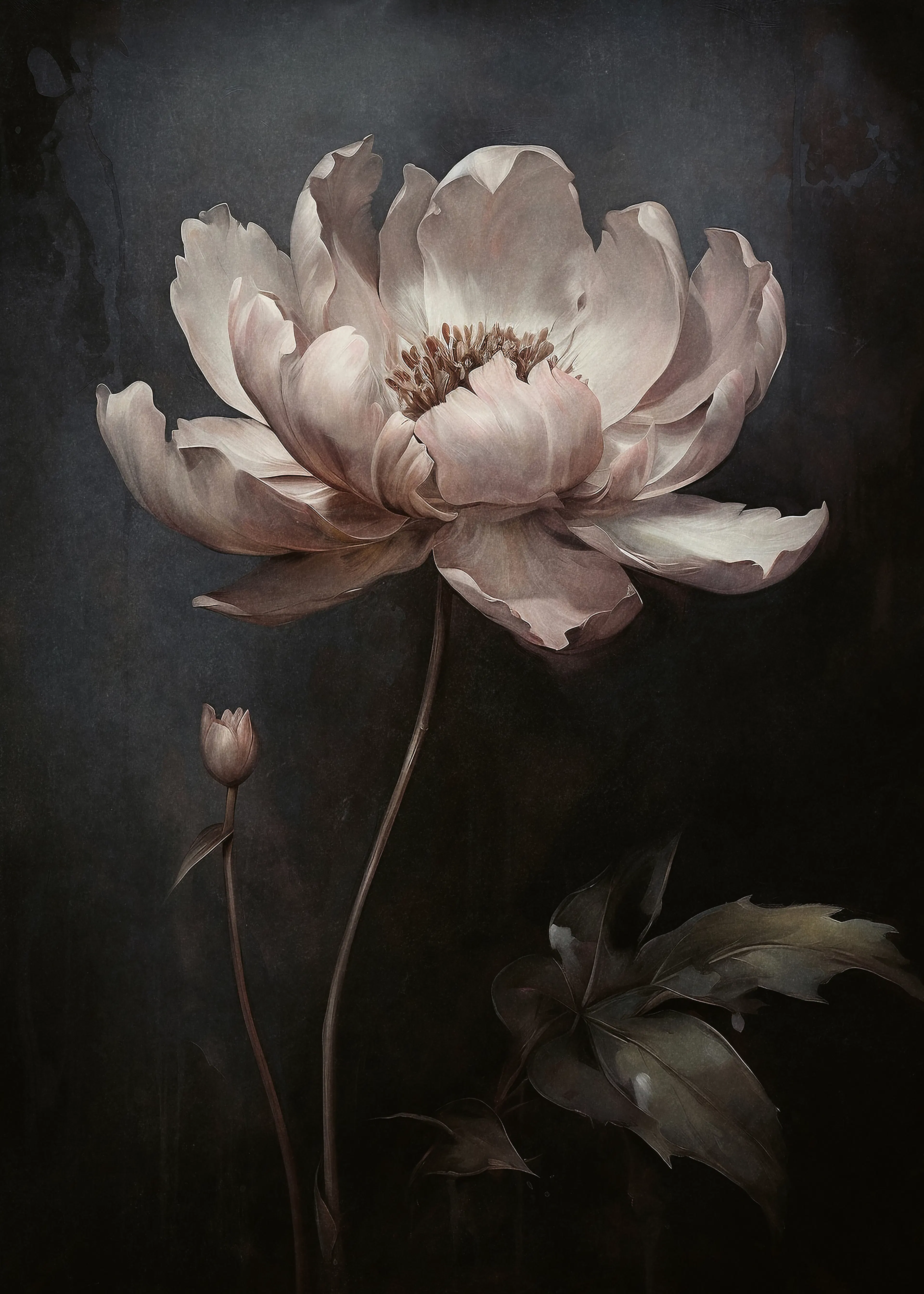 Olga Telnova - Soft Gray Timeless Bloom Poster 0