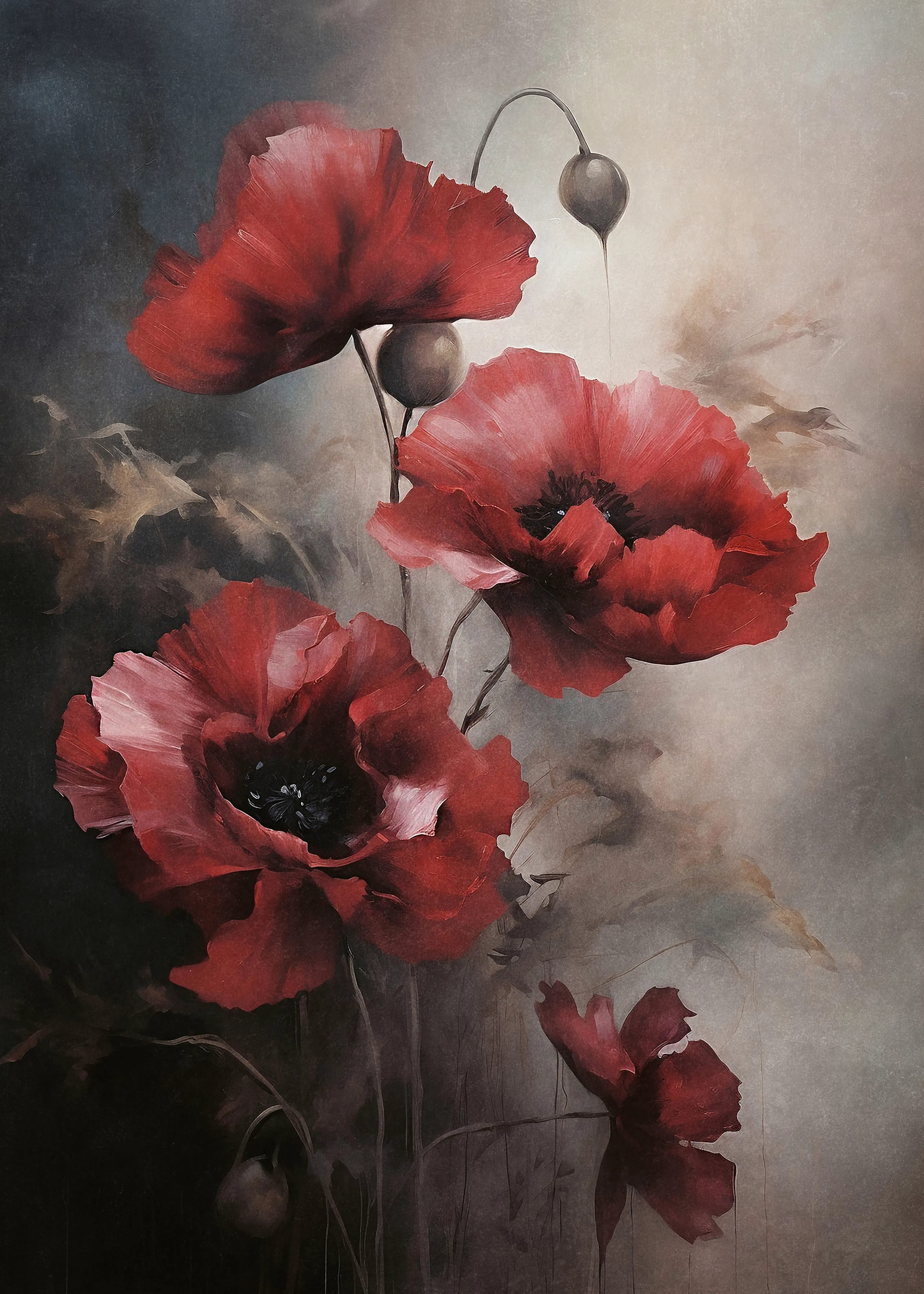 Olga Telnova - Red Poppies Poster 0