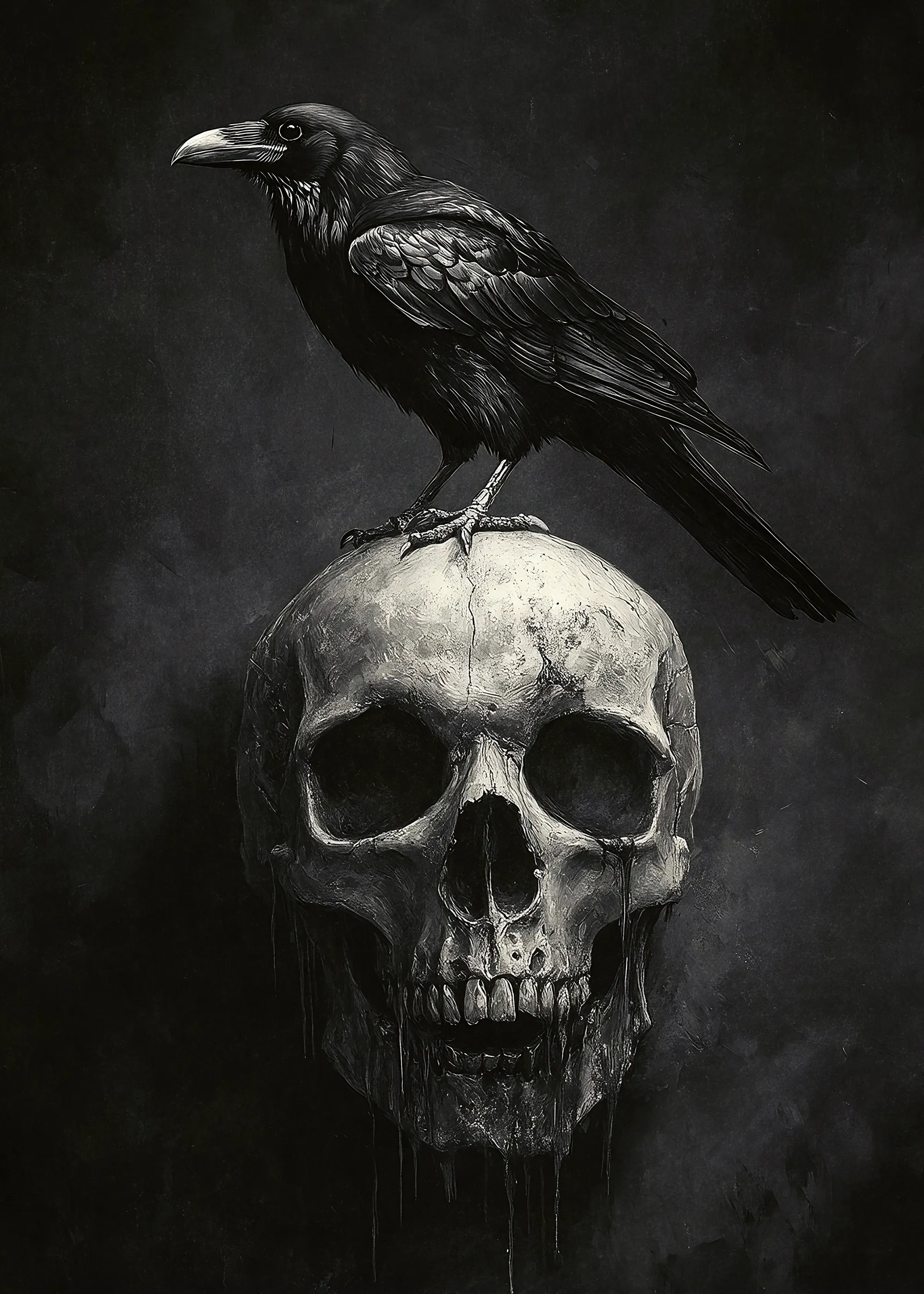 Olga Telnova - Schwarzer Raben-Totenkopf Poster 0