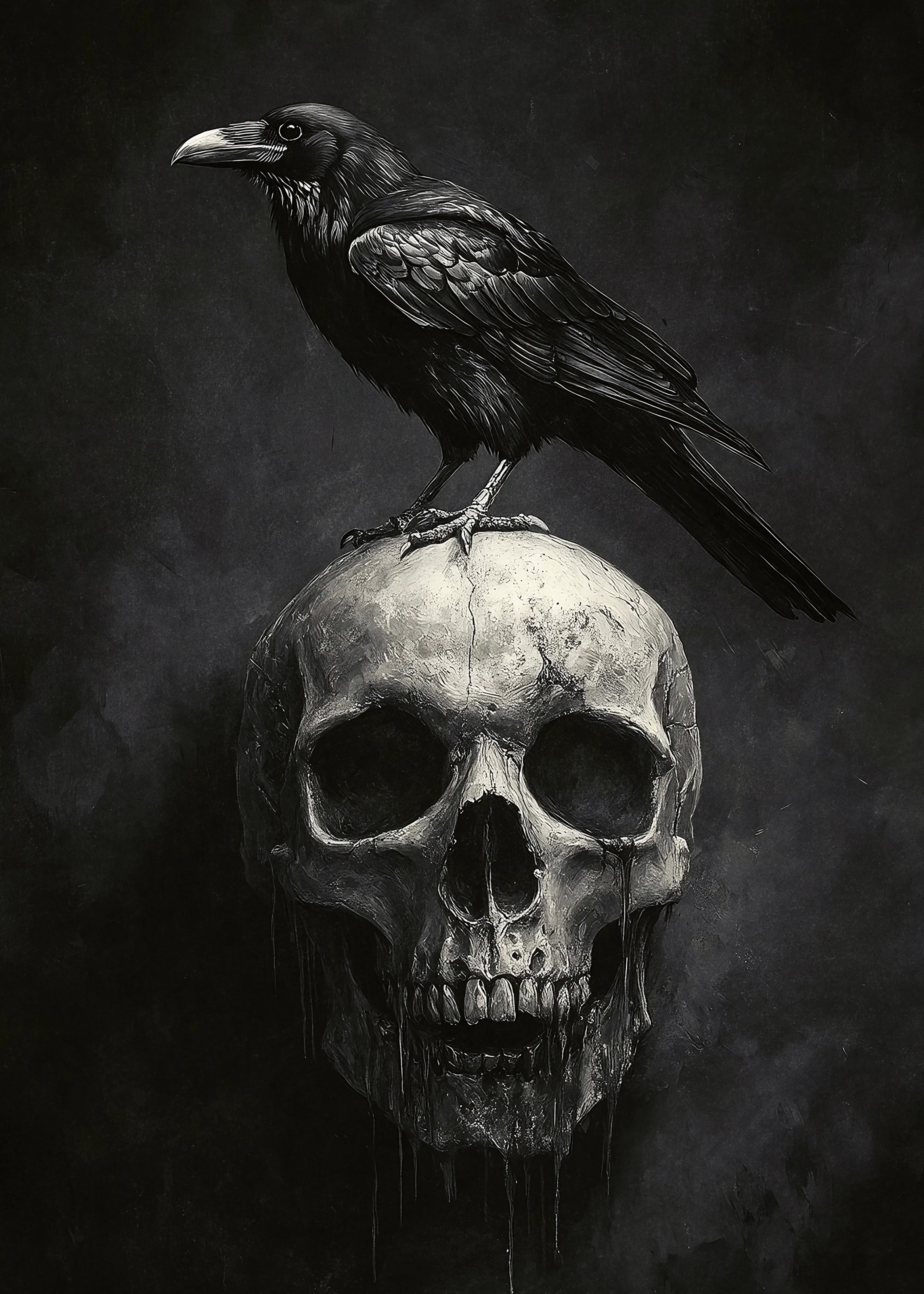 Olga Telnova - Black Raven Skull Poster 0
