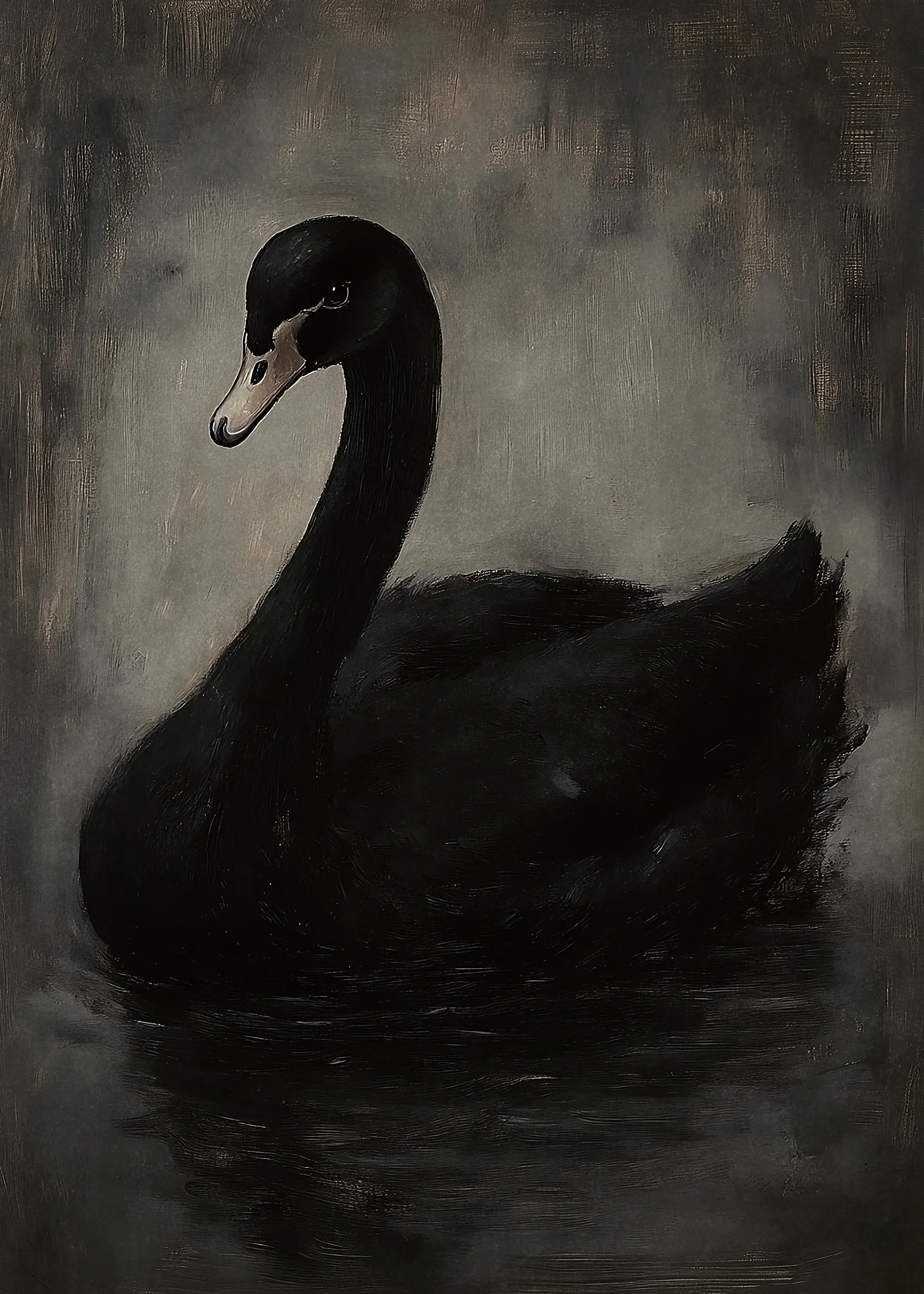 Olga Telnova - Elegante Zwarte Zwaan Poster 0