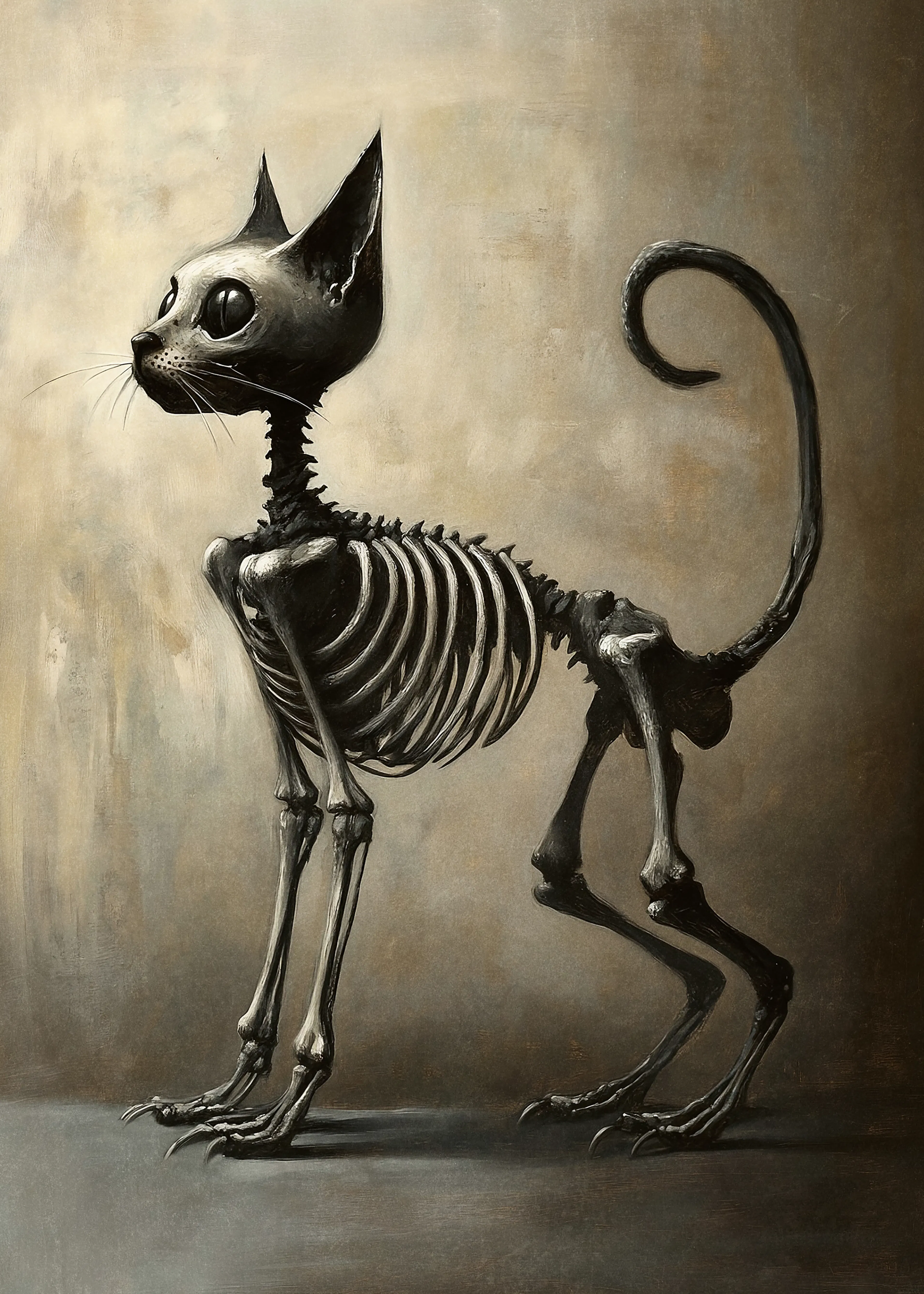 Olga Telnova - Skeleton Cat Poster 0