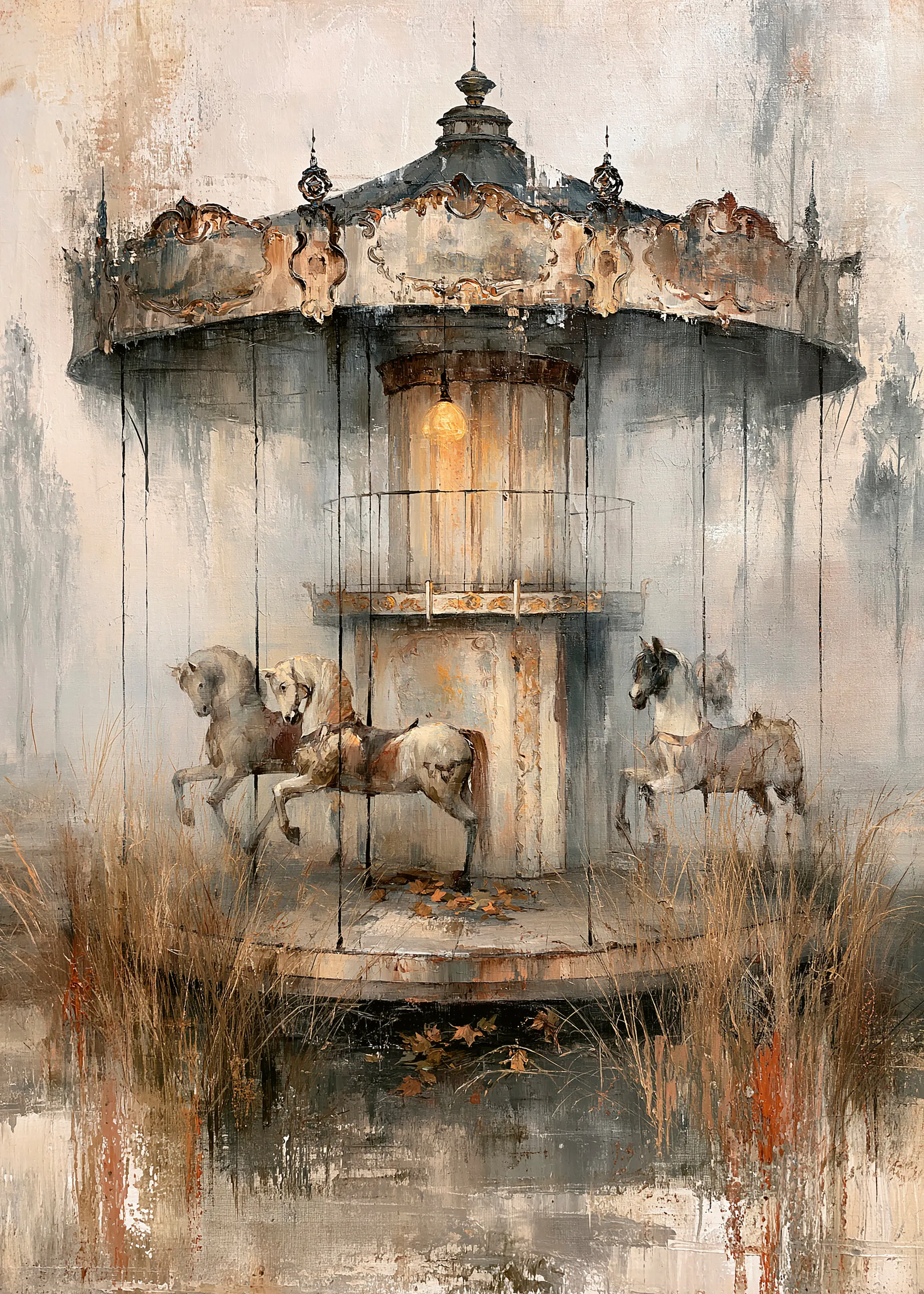 Olga Telnova - Brown Vintage Carousel Poster 0