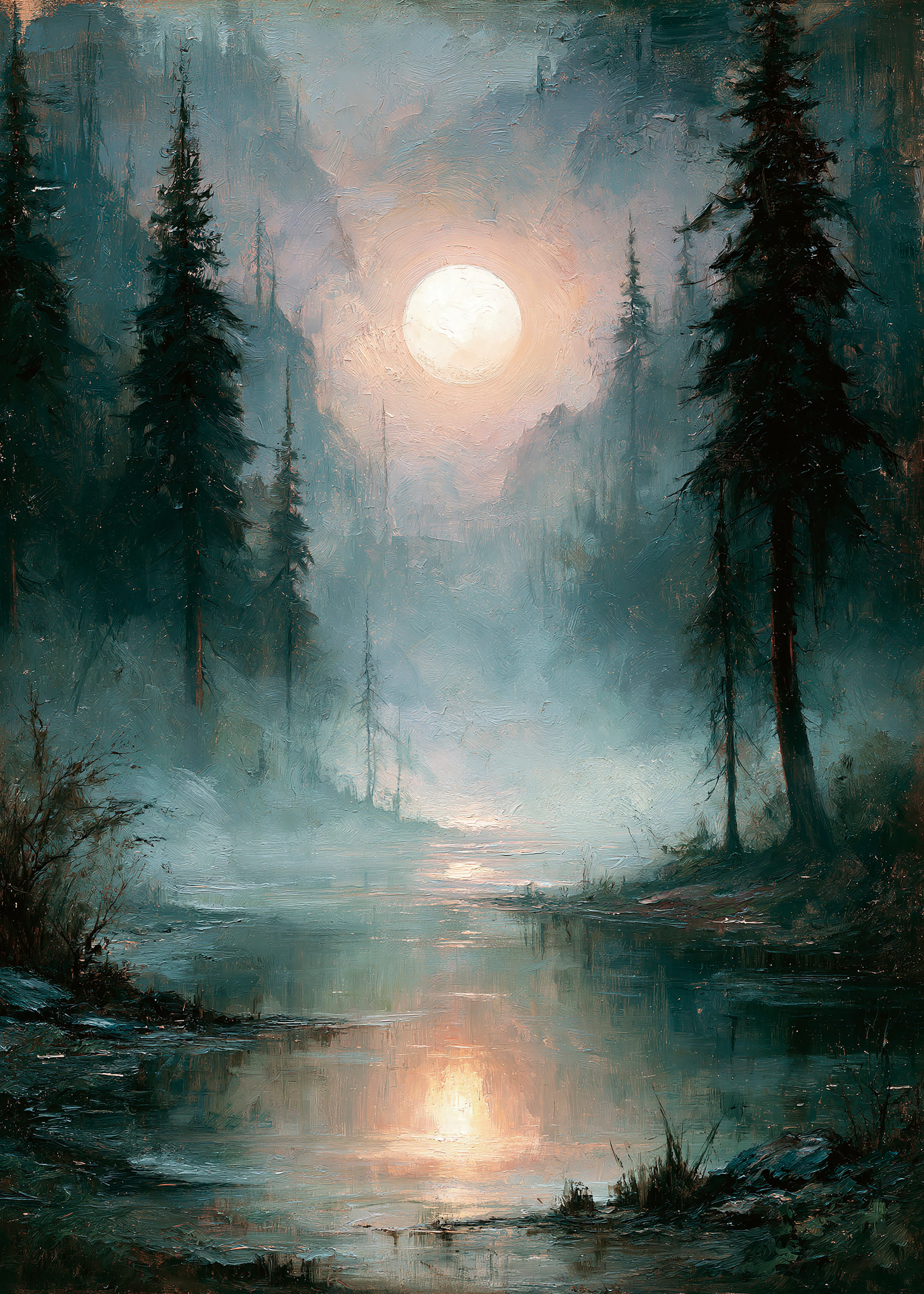 Olga Telnova - Teal Mystic Forest Poster 0