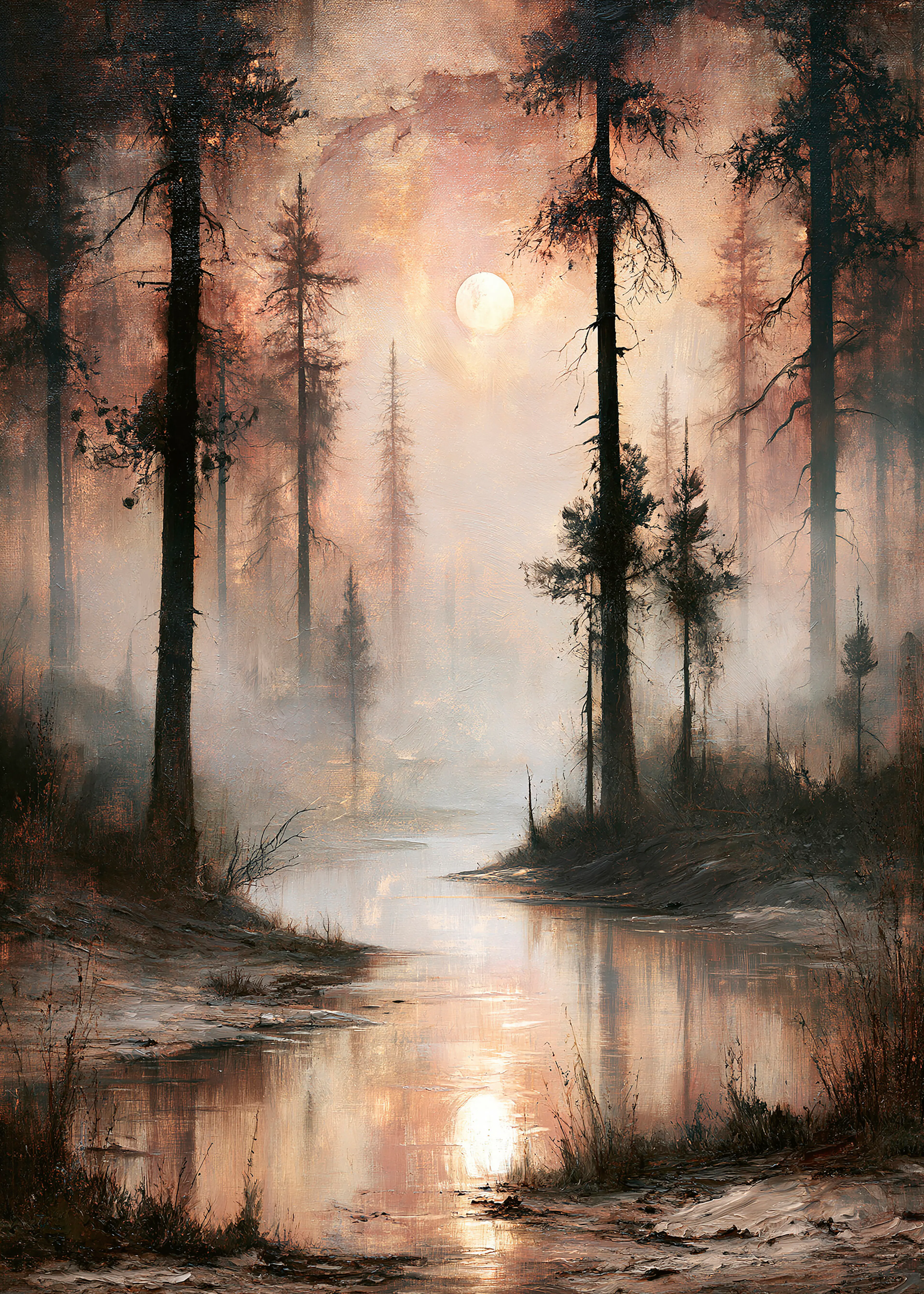 Olga Telnova - Brown Misty Forest Poster 0