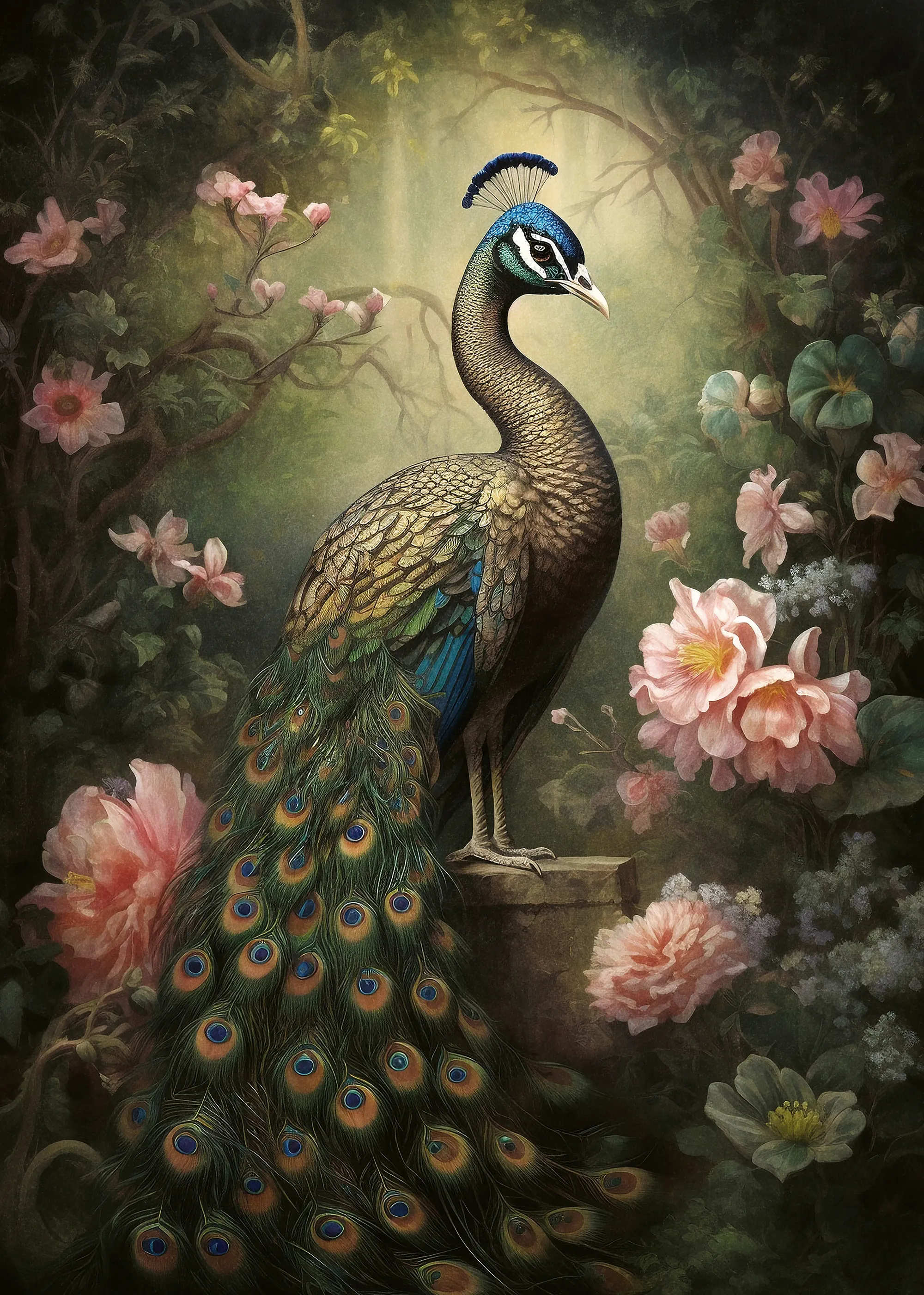 Olga Telnova - Green Majestic Peacock Poster 0