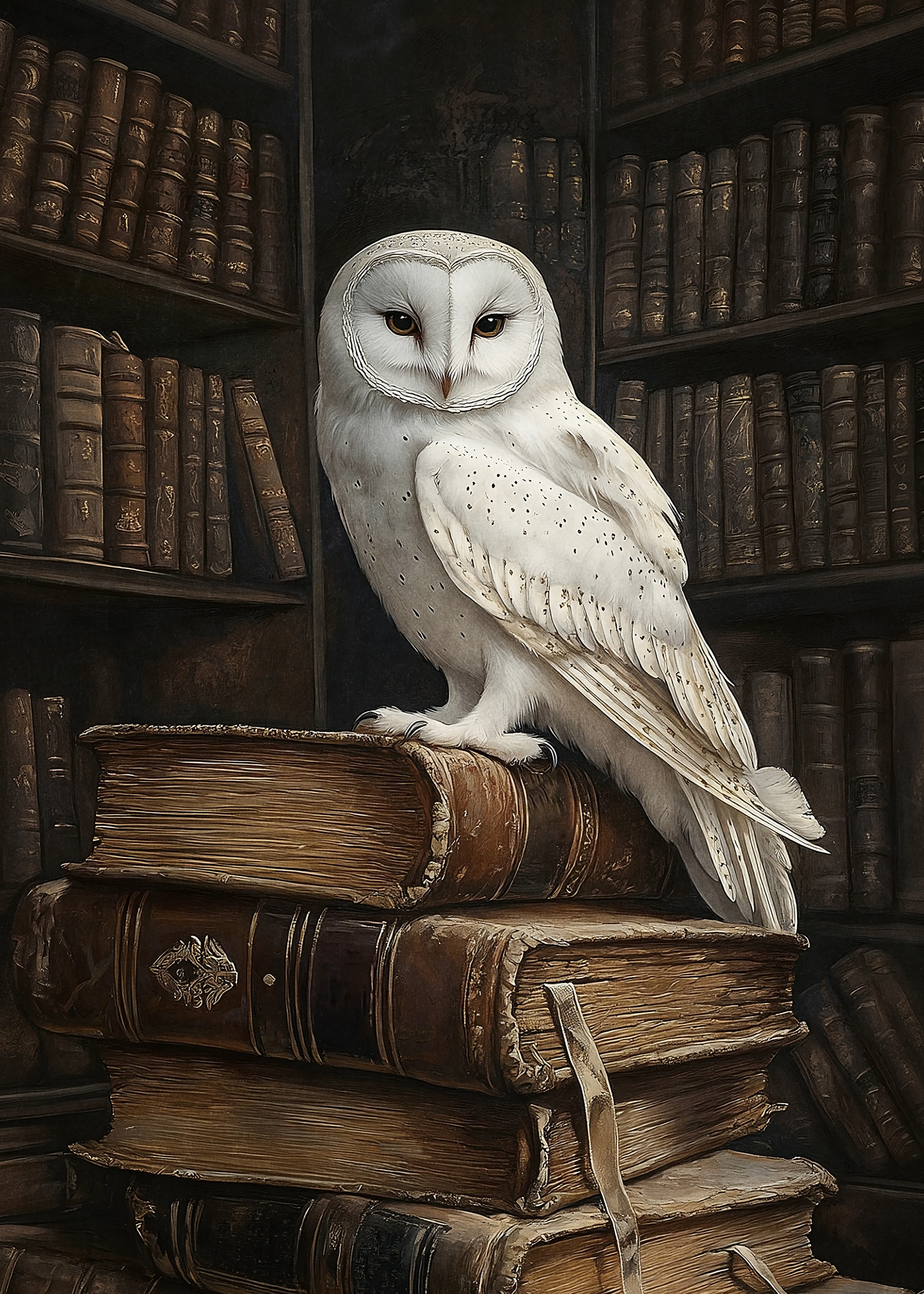 Olga Telnova - Witte Wijze Uil Poster 0