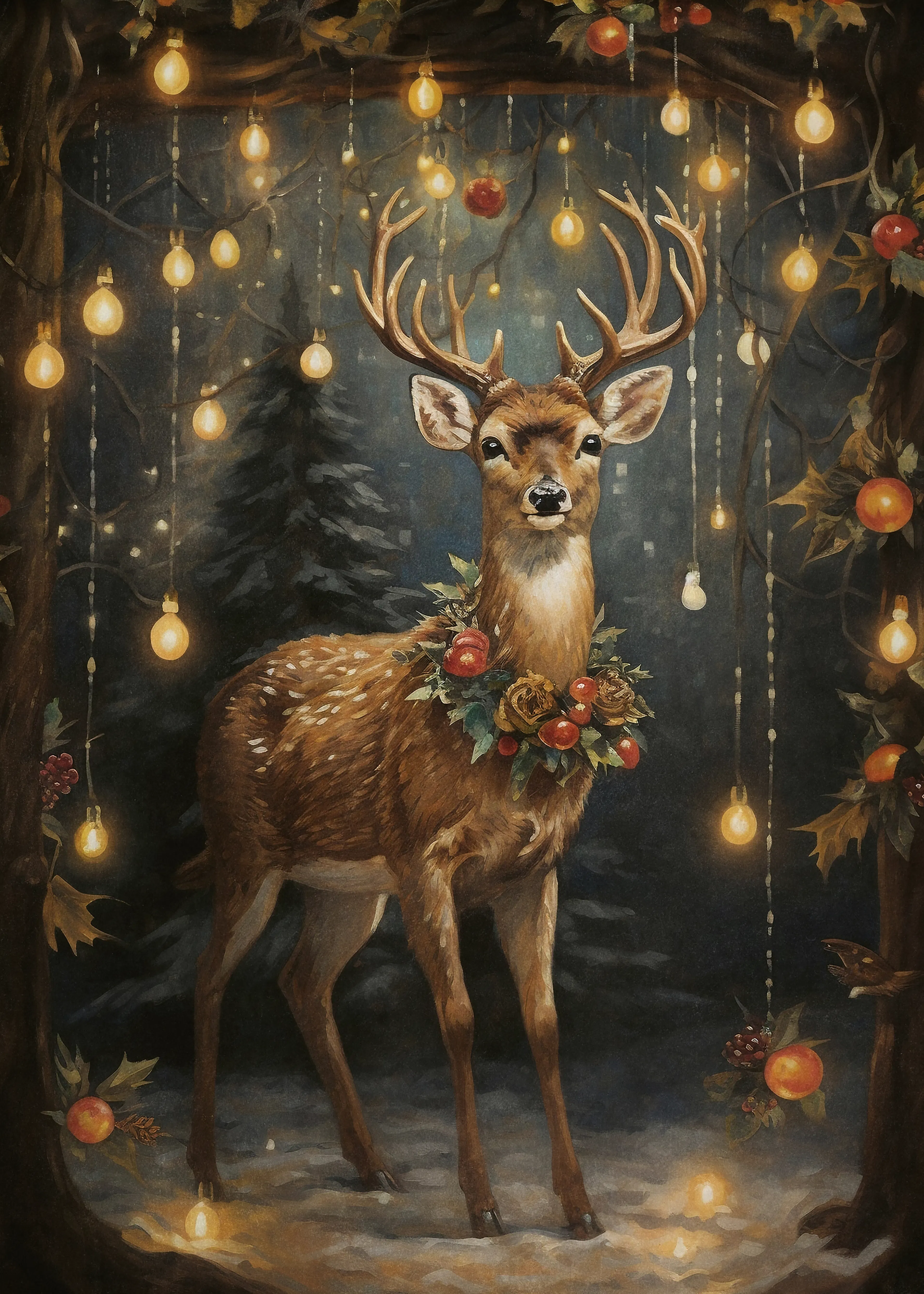 Olga Telnova - Feestelijk Rendier Poster 0