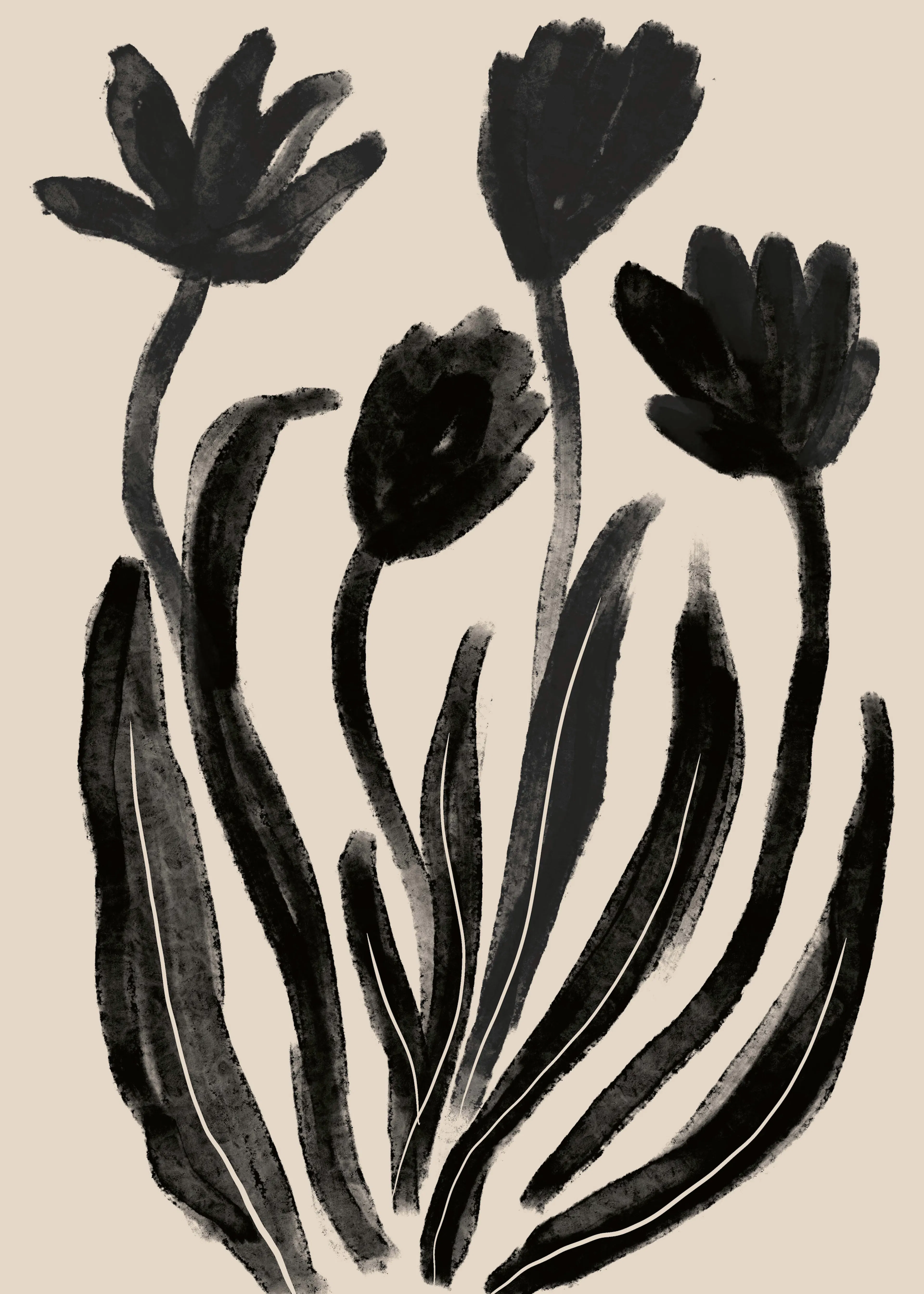 Black Floral Poster 0