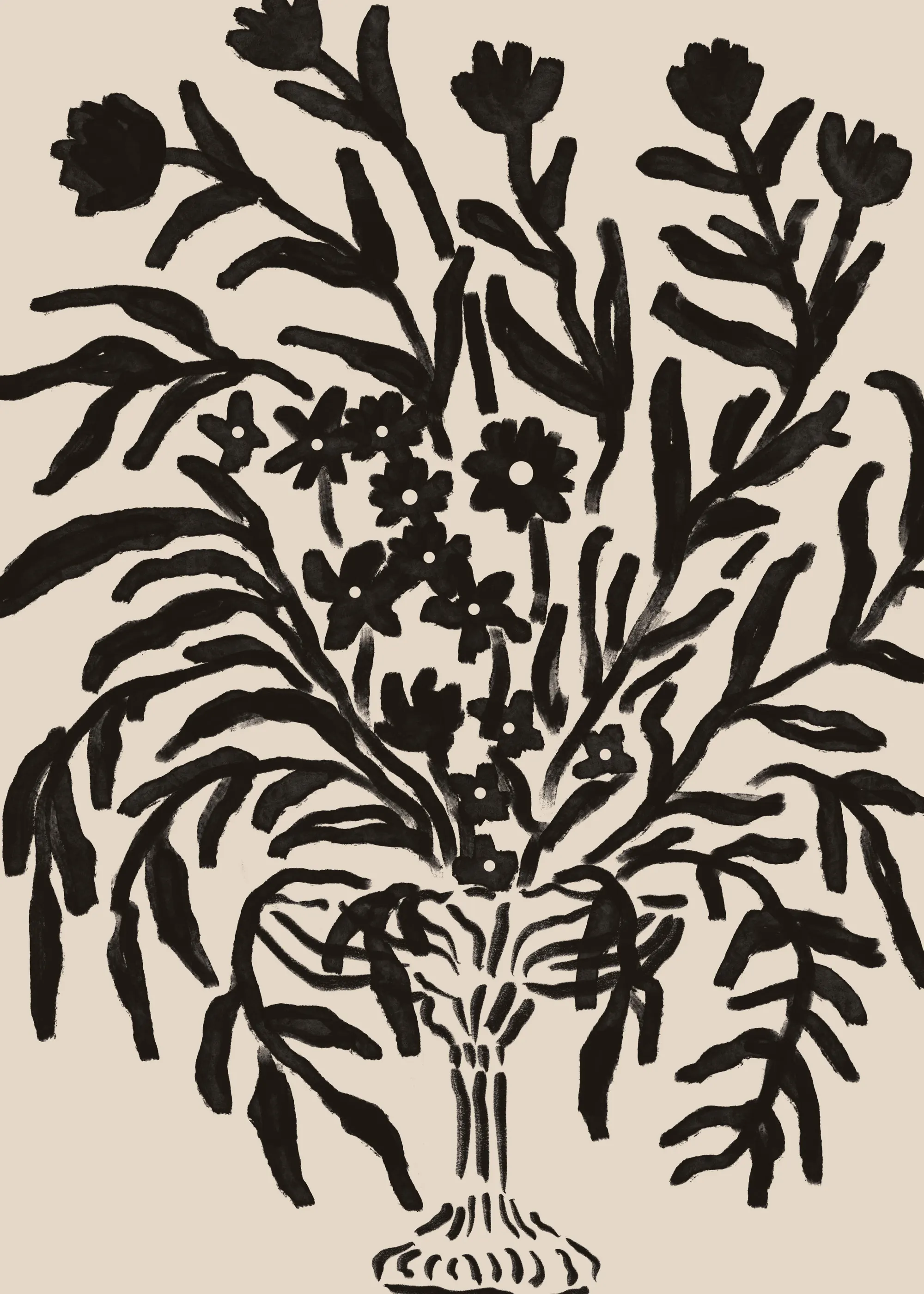 Black Floral Silhouette Poster 0