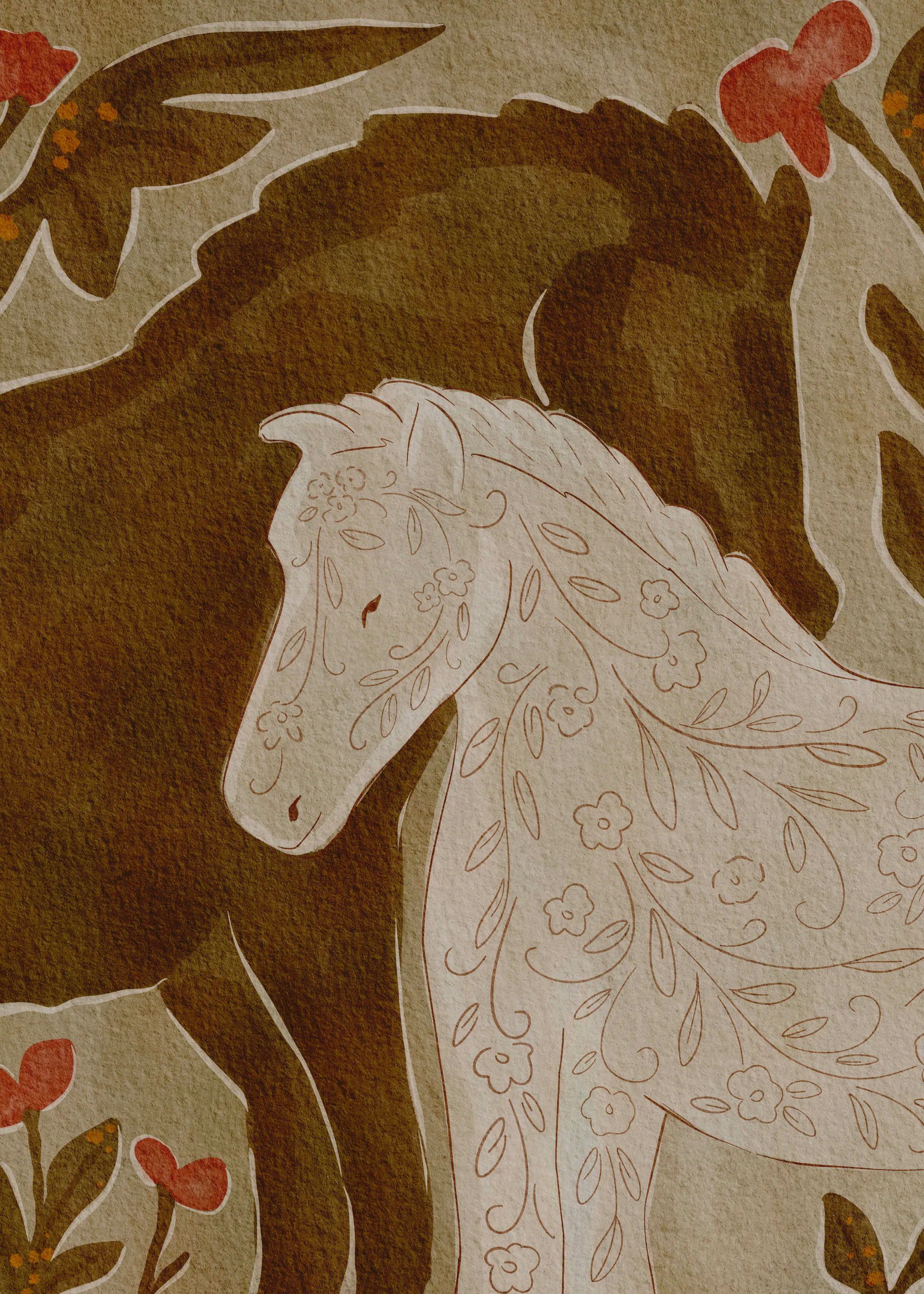 Speelse Paarden Poster 0