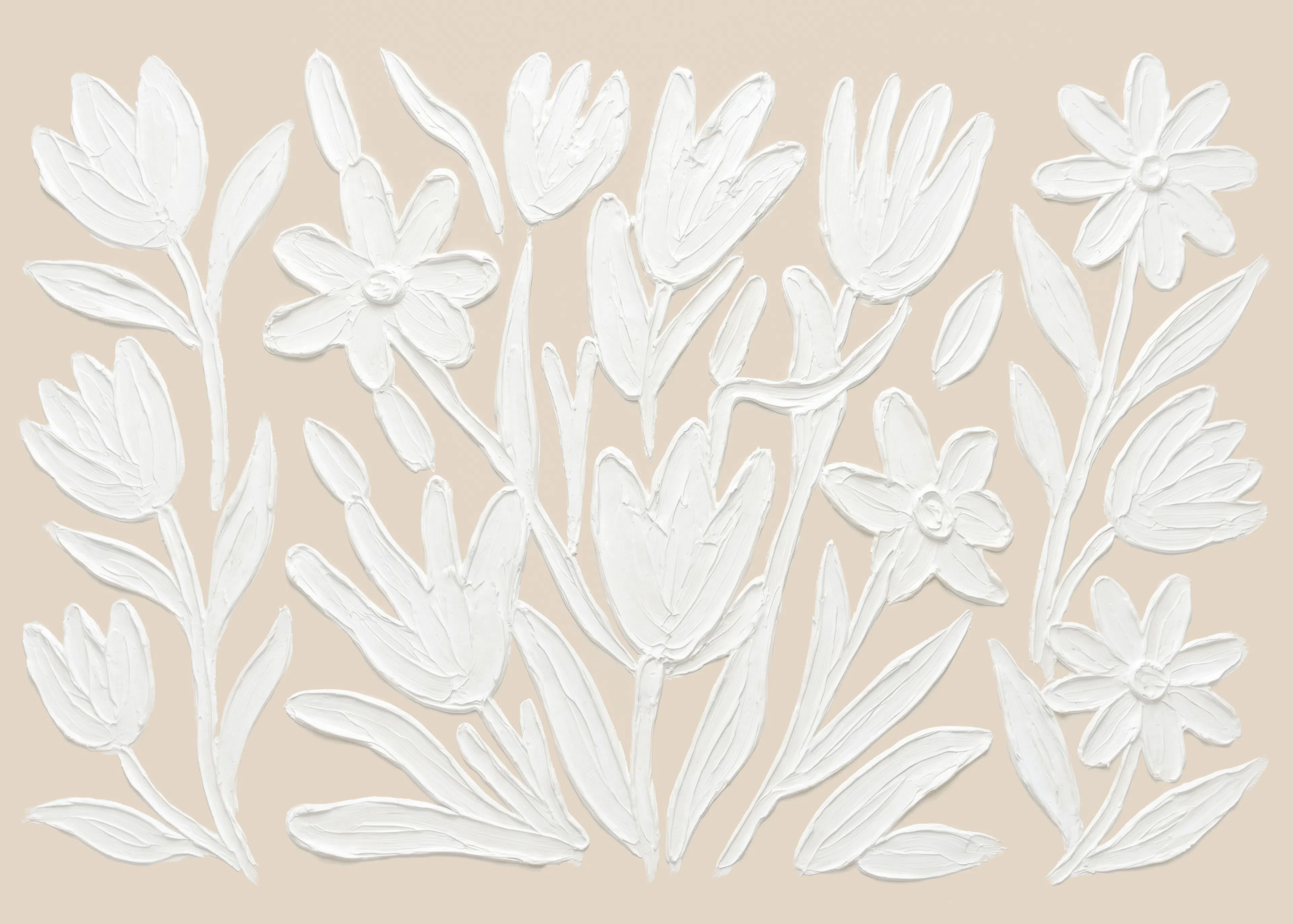 Elegant White Florals Poster 0
