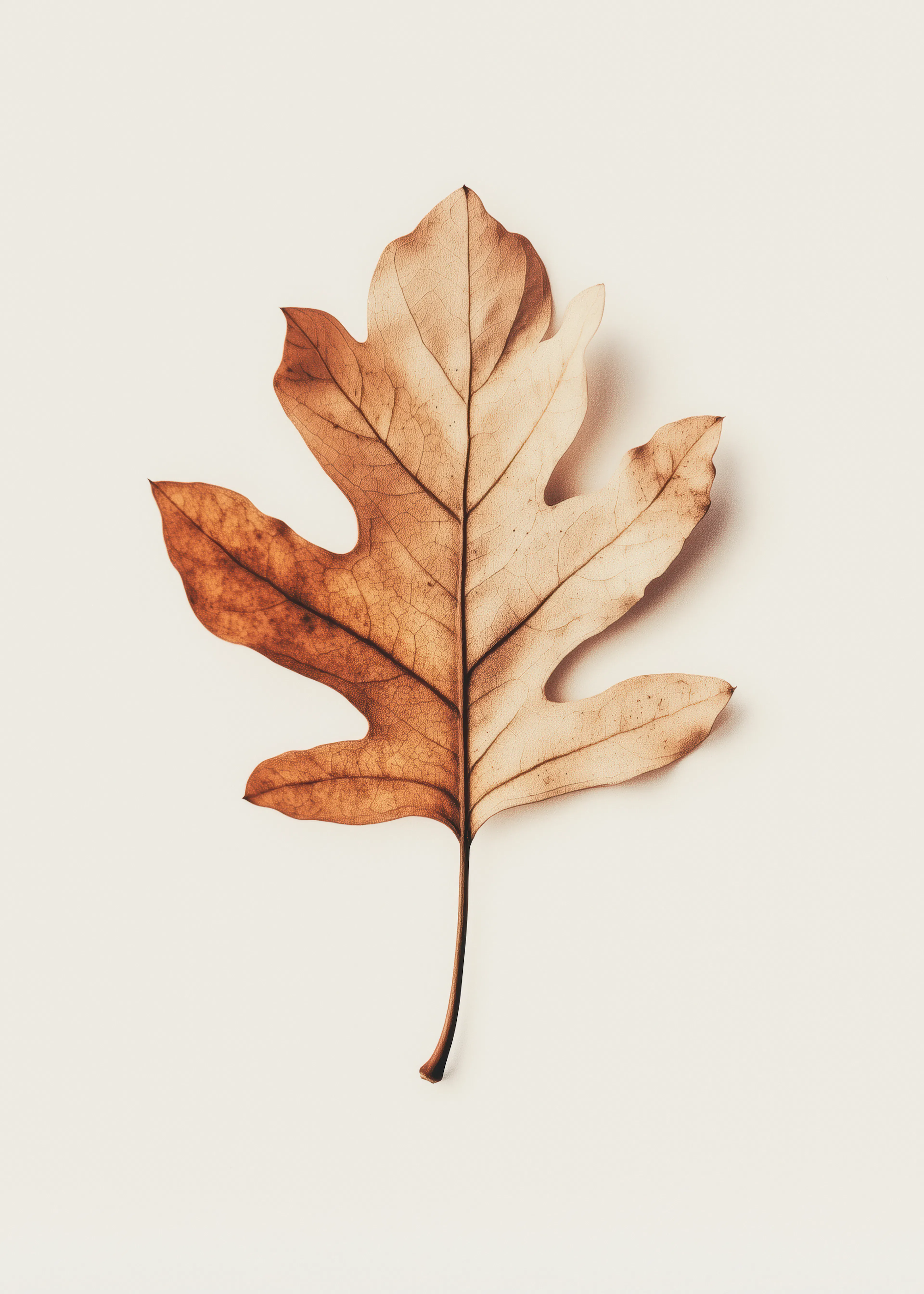 Beige Autumn Leaf Poster 0