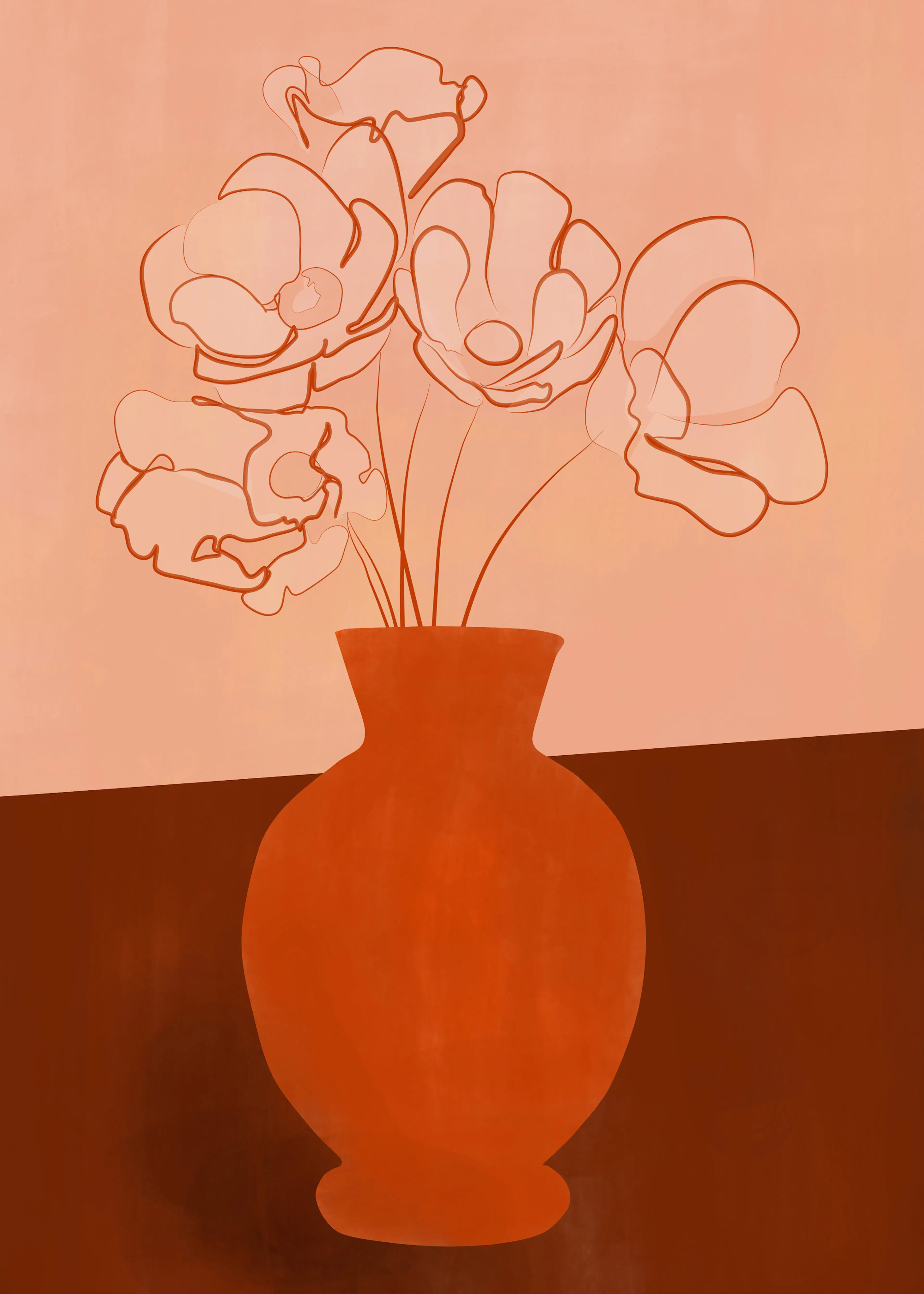 Terracotta Earthy Blooms Poster 0