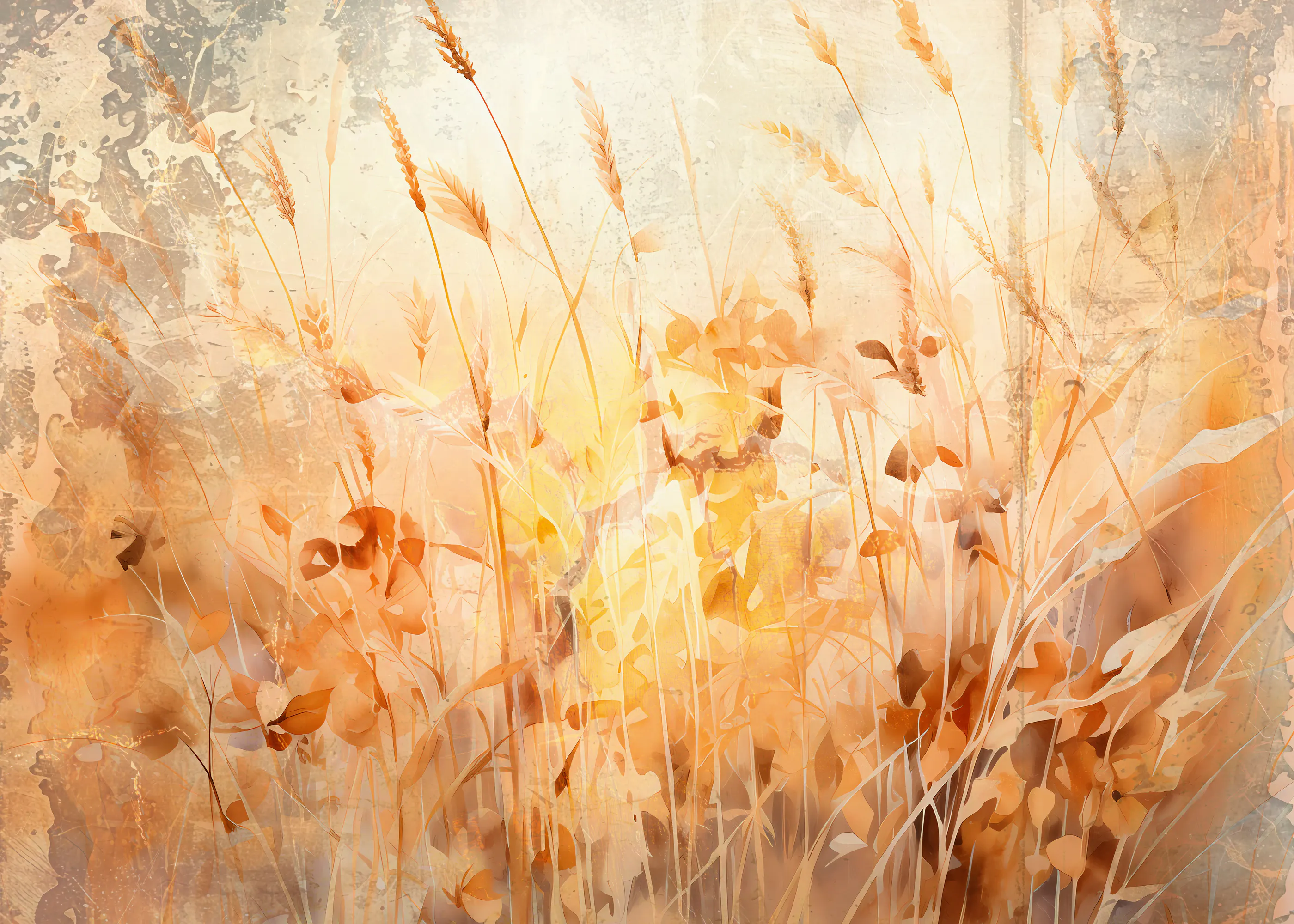 Beige Golden Meadow Poster 0