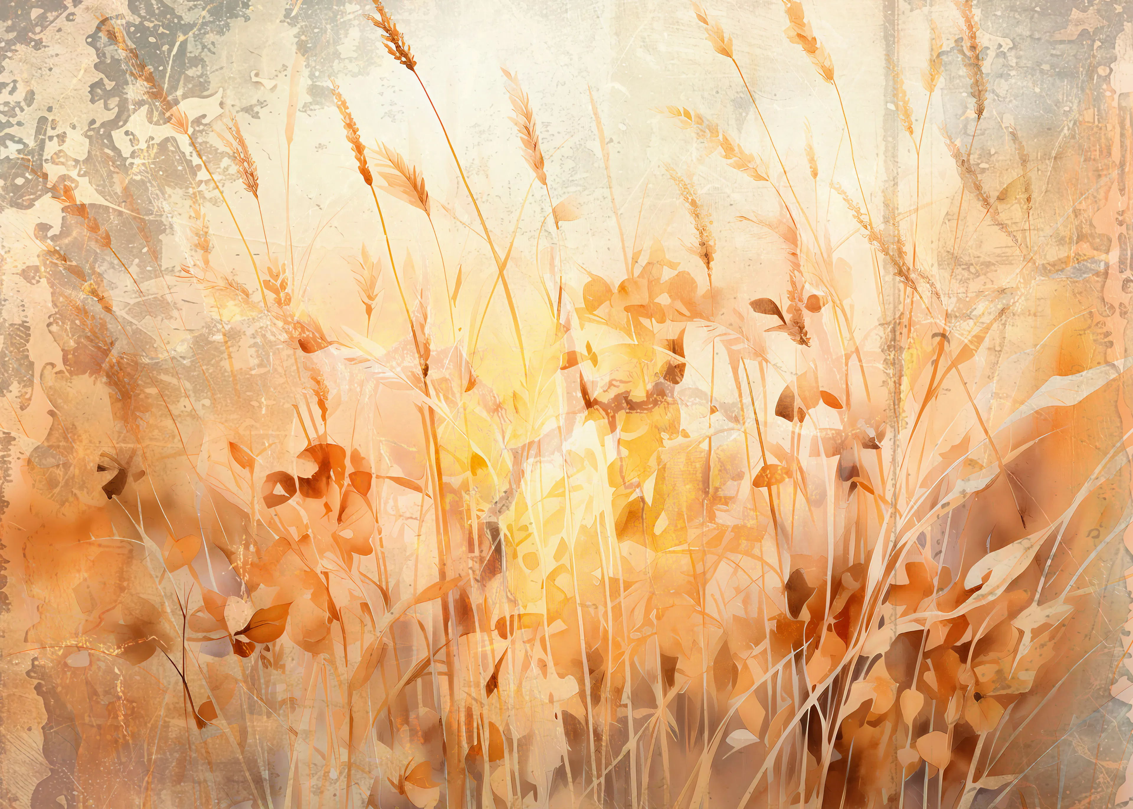 Beige Golden Meadow Poster 0