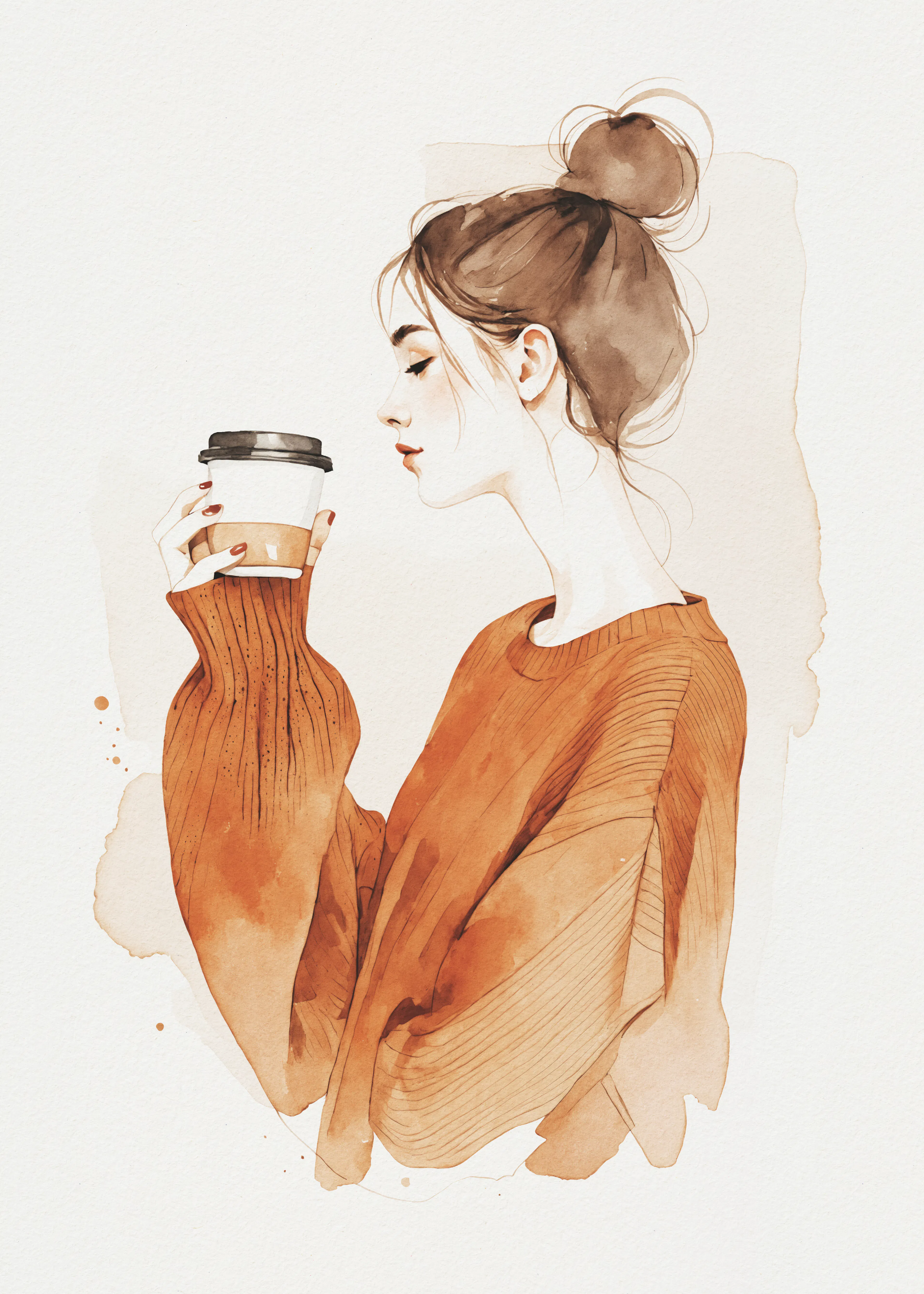 Bruine Gezellige Koffie Poster 0