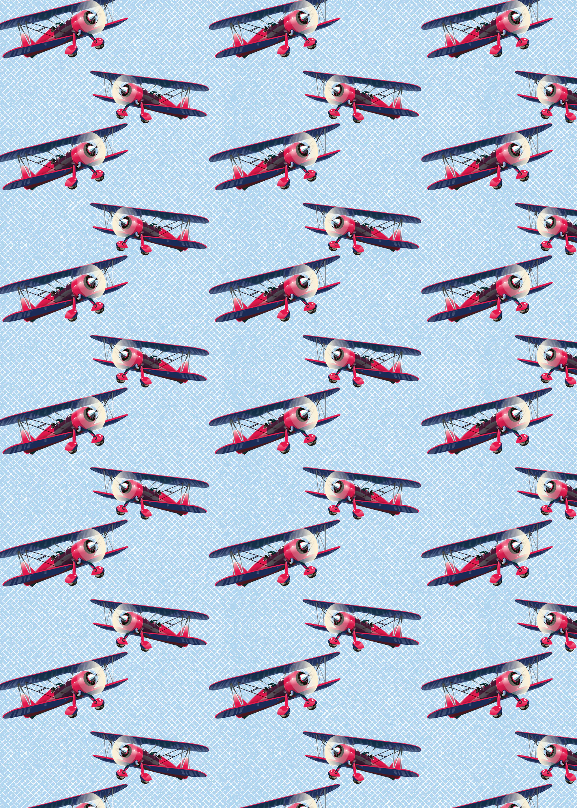 Blue Vintage Biplane Poster 0