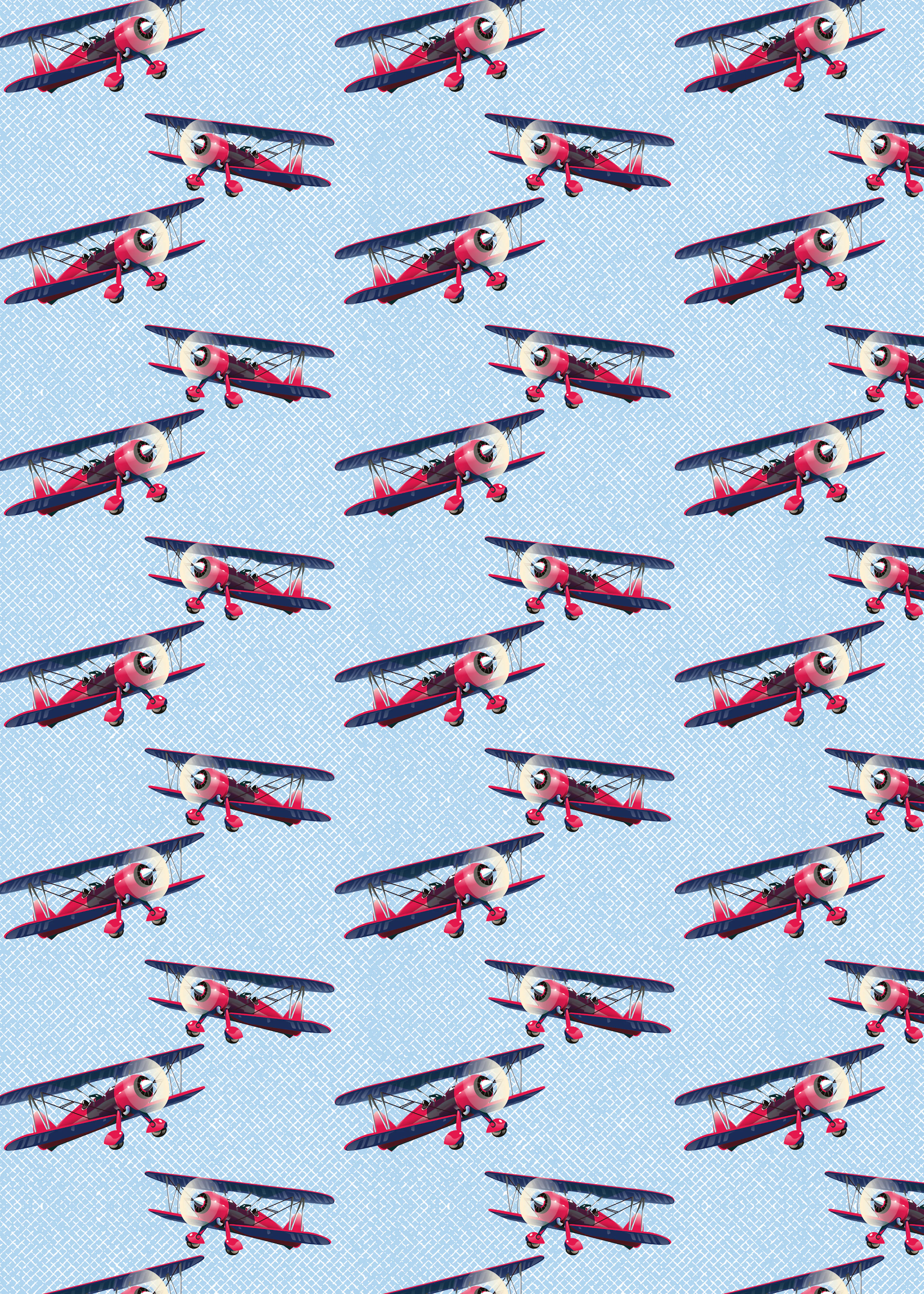 Blue Vintage Biplane Poster 0