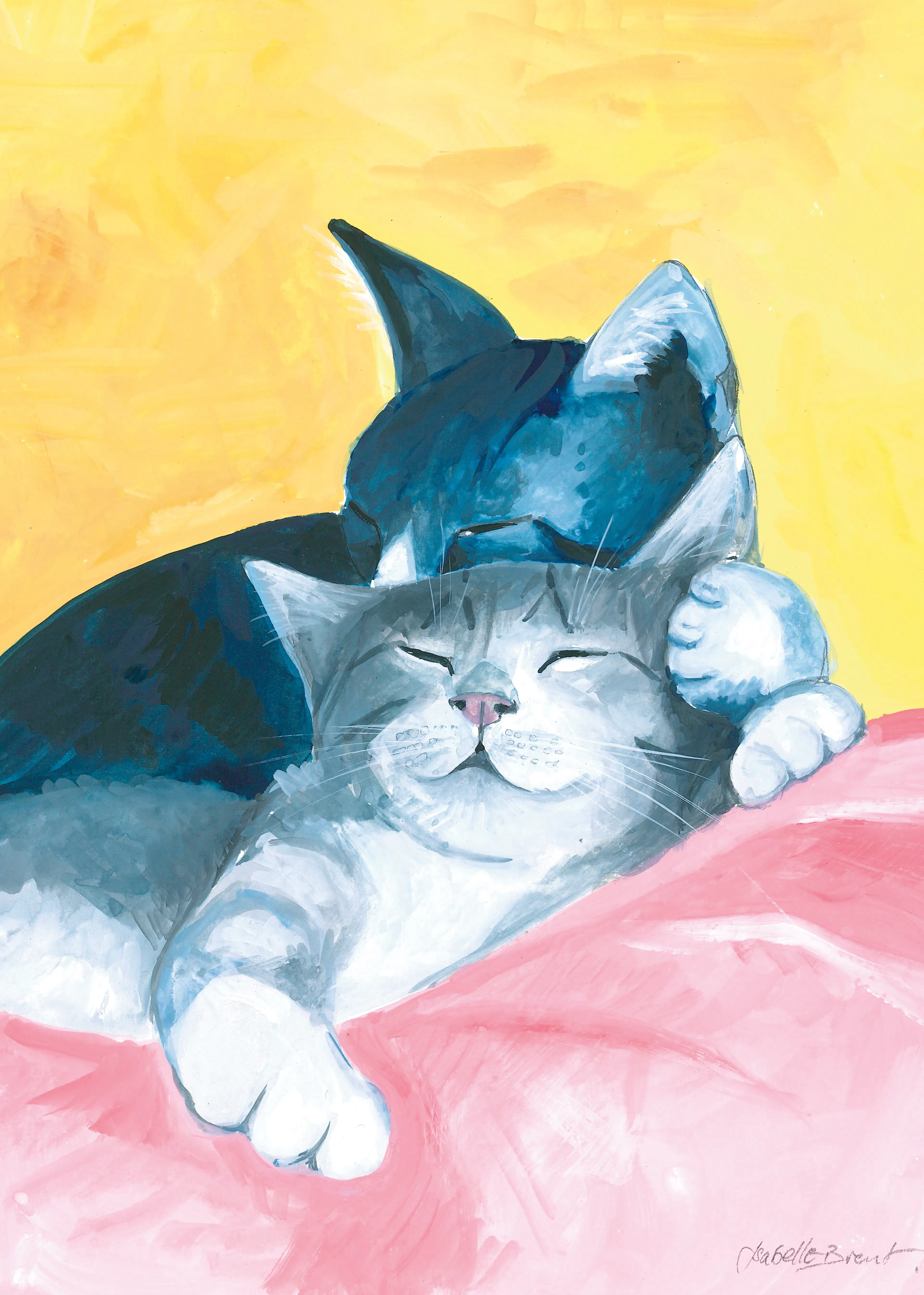 Blue Cozy Cat Nap Poster 0