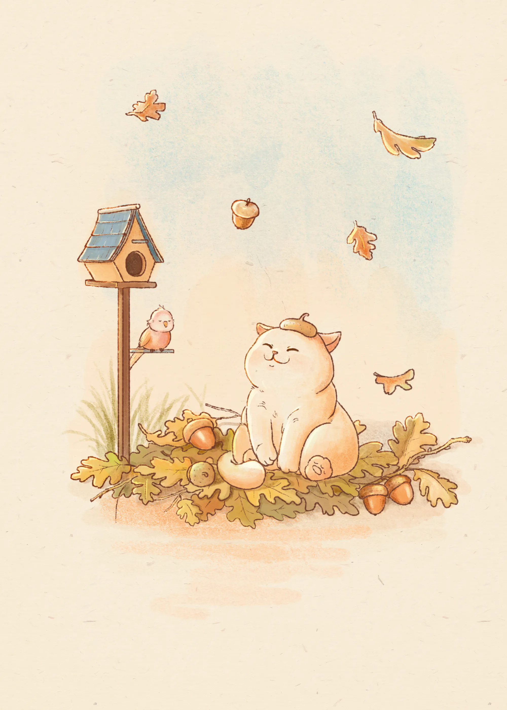 Soft Beige Autumn Whispers Poster 0