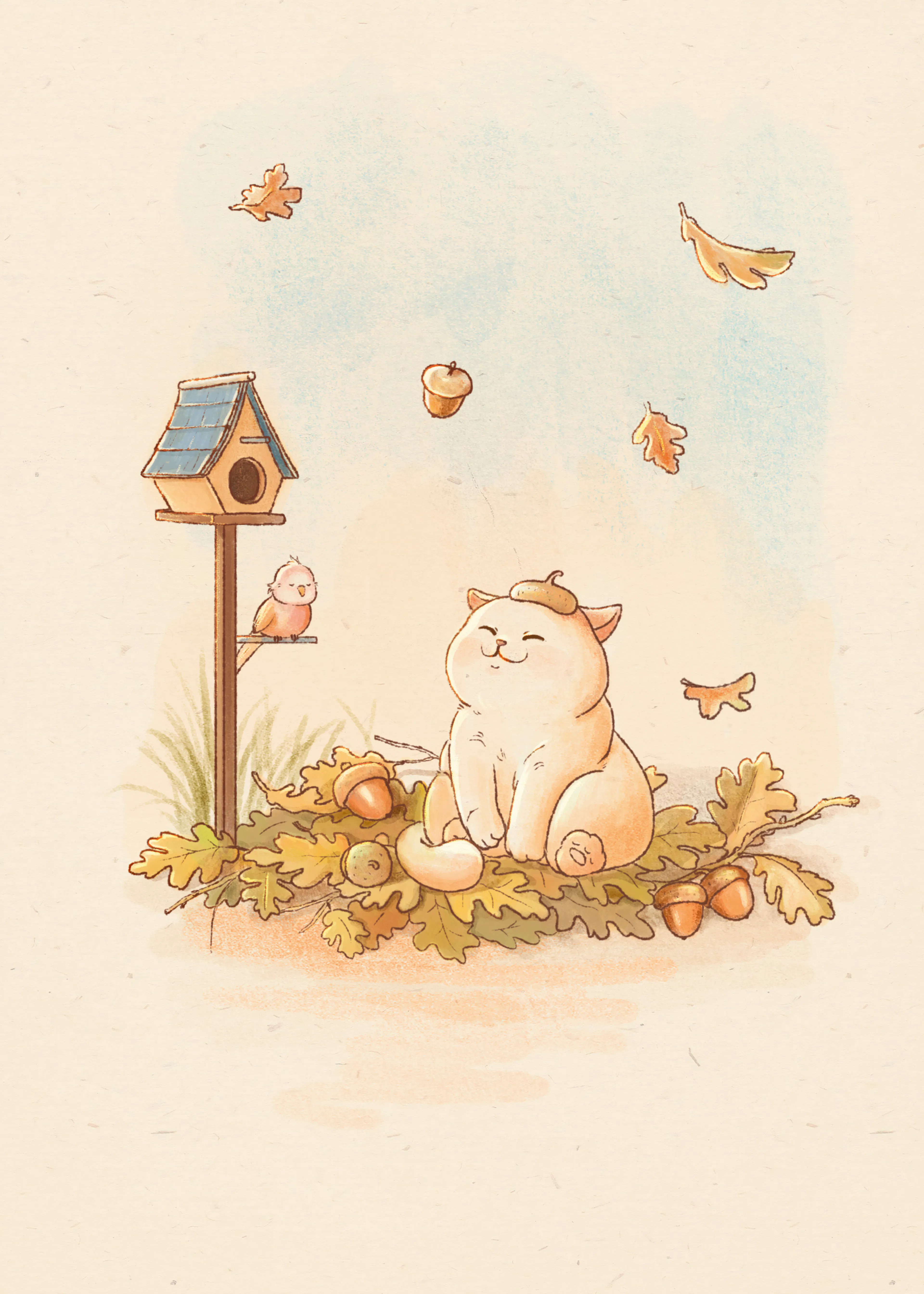 Soft Beige Autumn Whispers Poster 0
