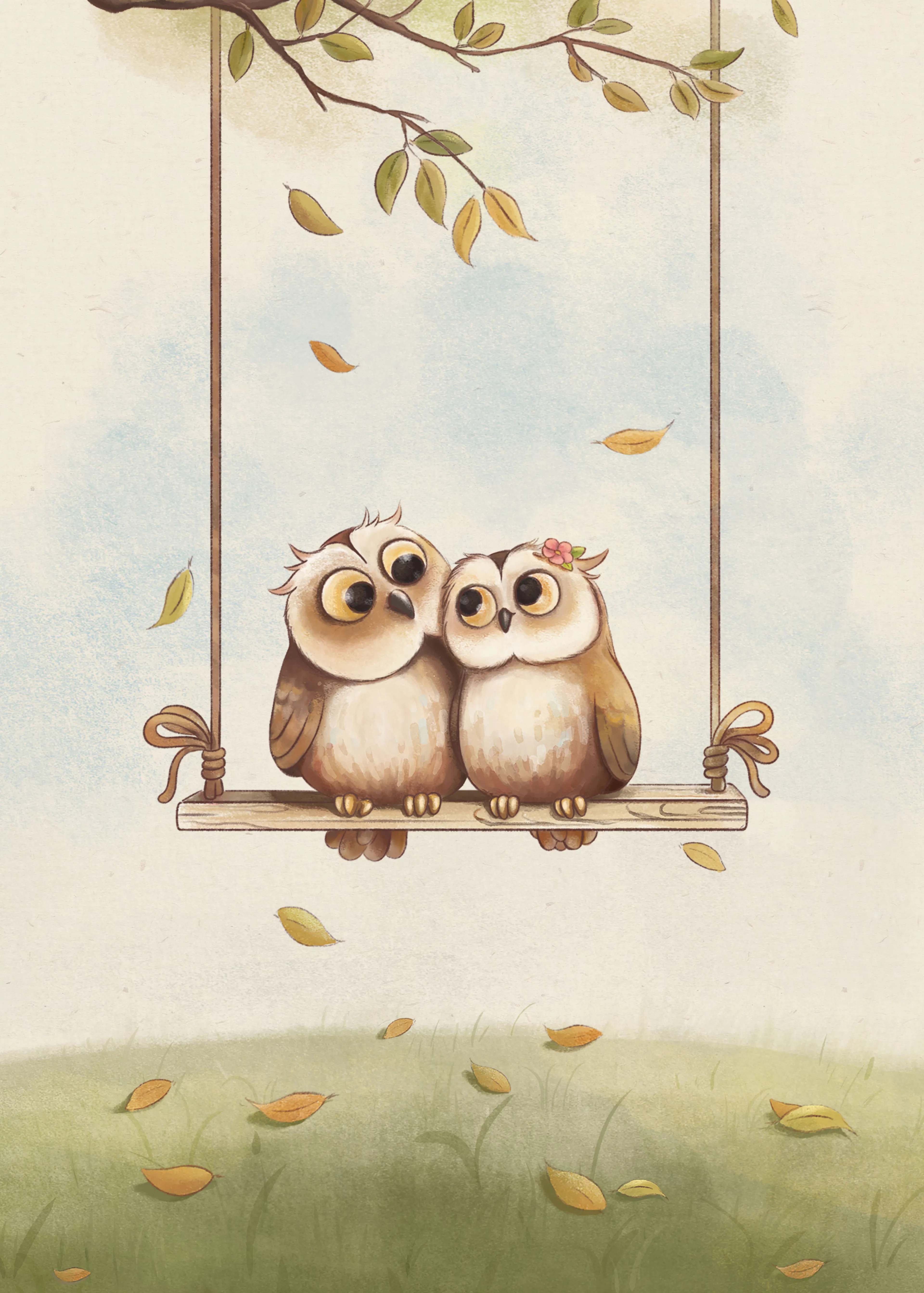 Autumn Owls Poster 0
