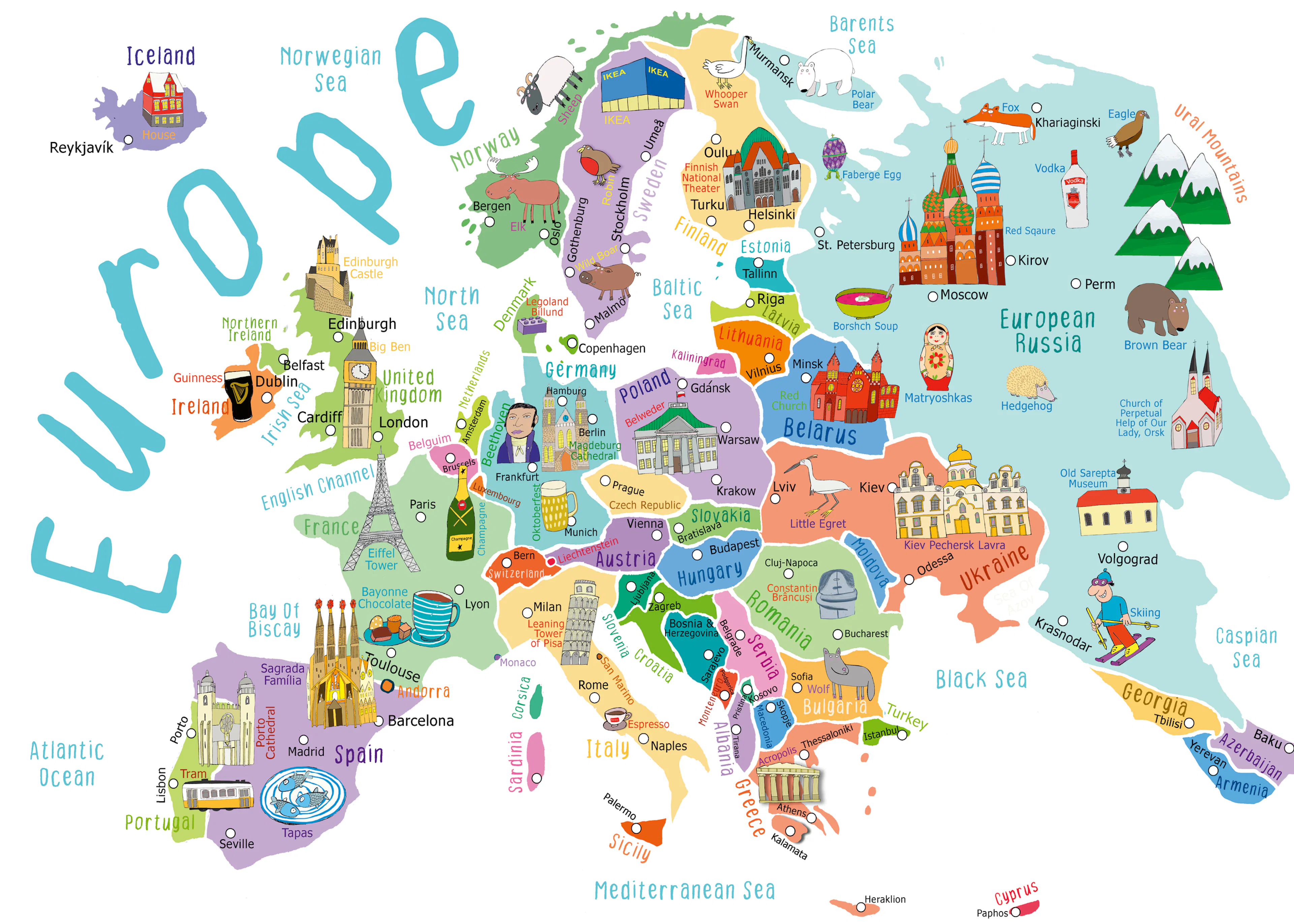 Europe Landmarks Poster 0