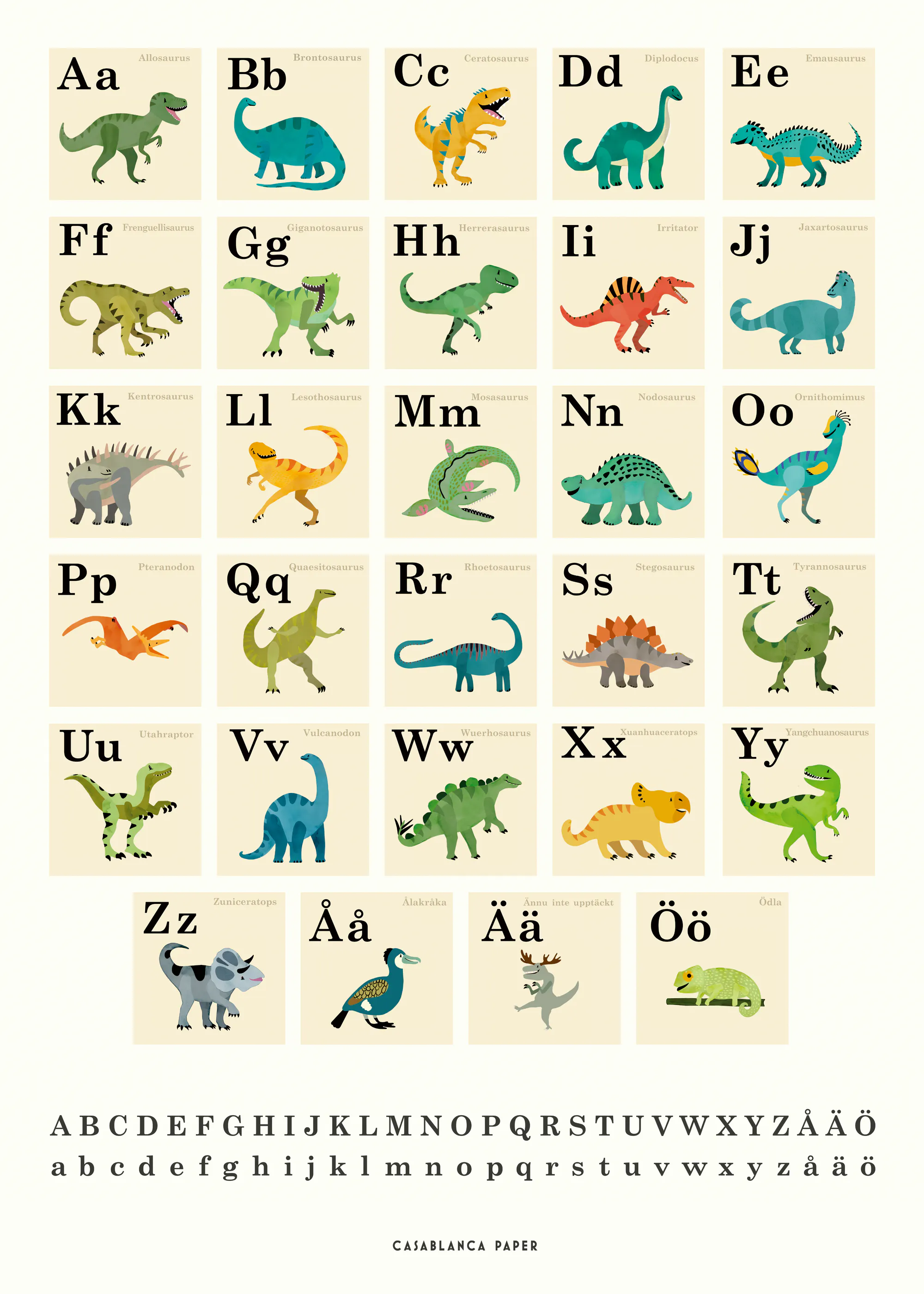 Green Alphabet Animals Poster 0