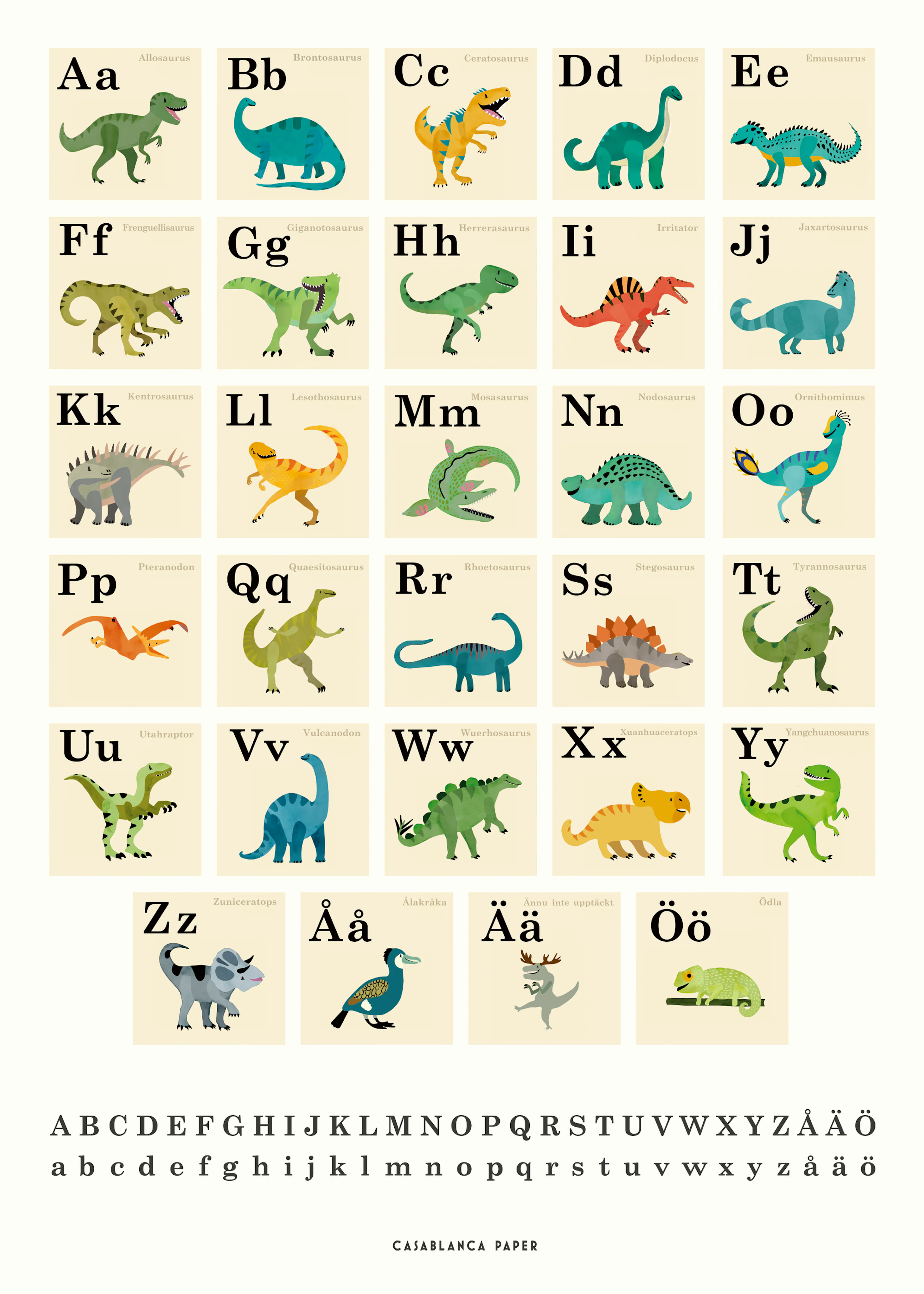 Groene Alfabet Dieren Poster 0