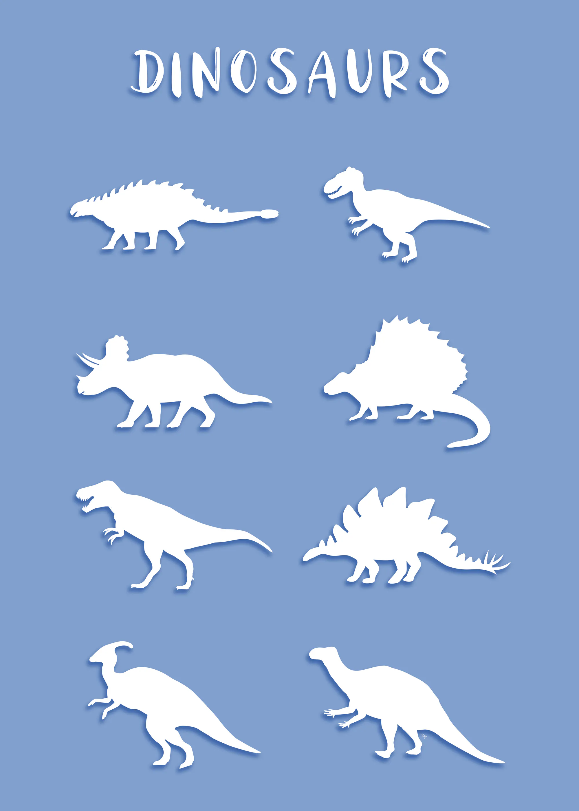 Silhouettes de Dinosaures Poster 0