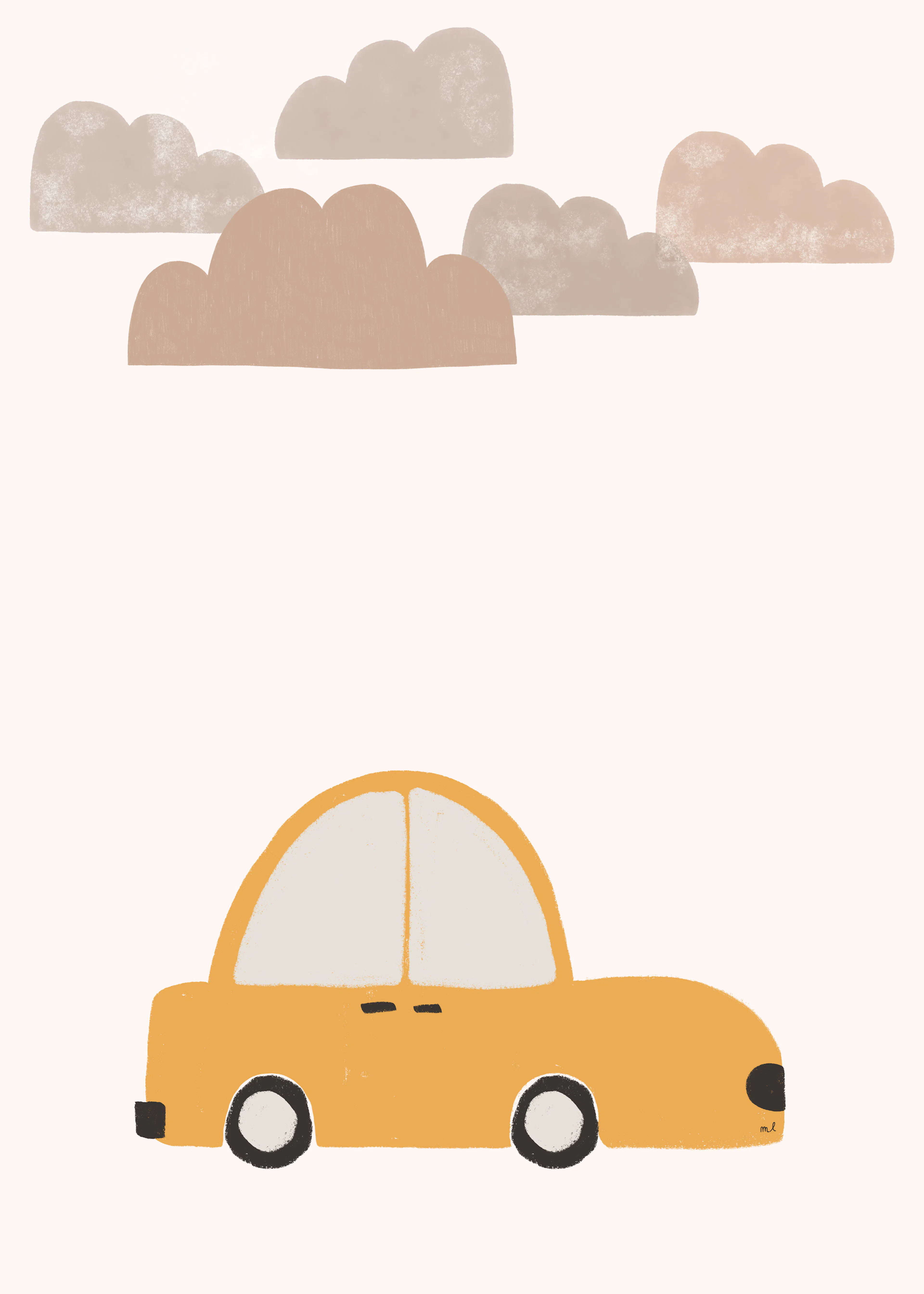 Gele Auto Poster 0