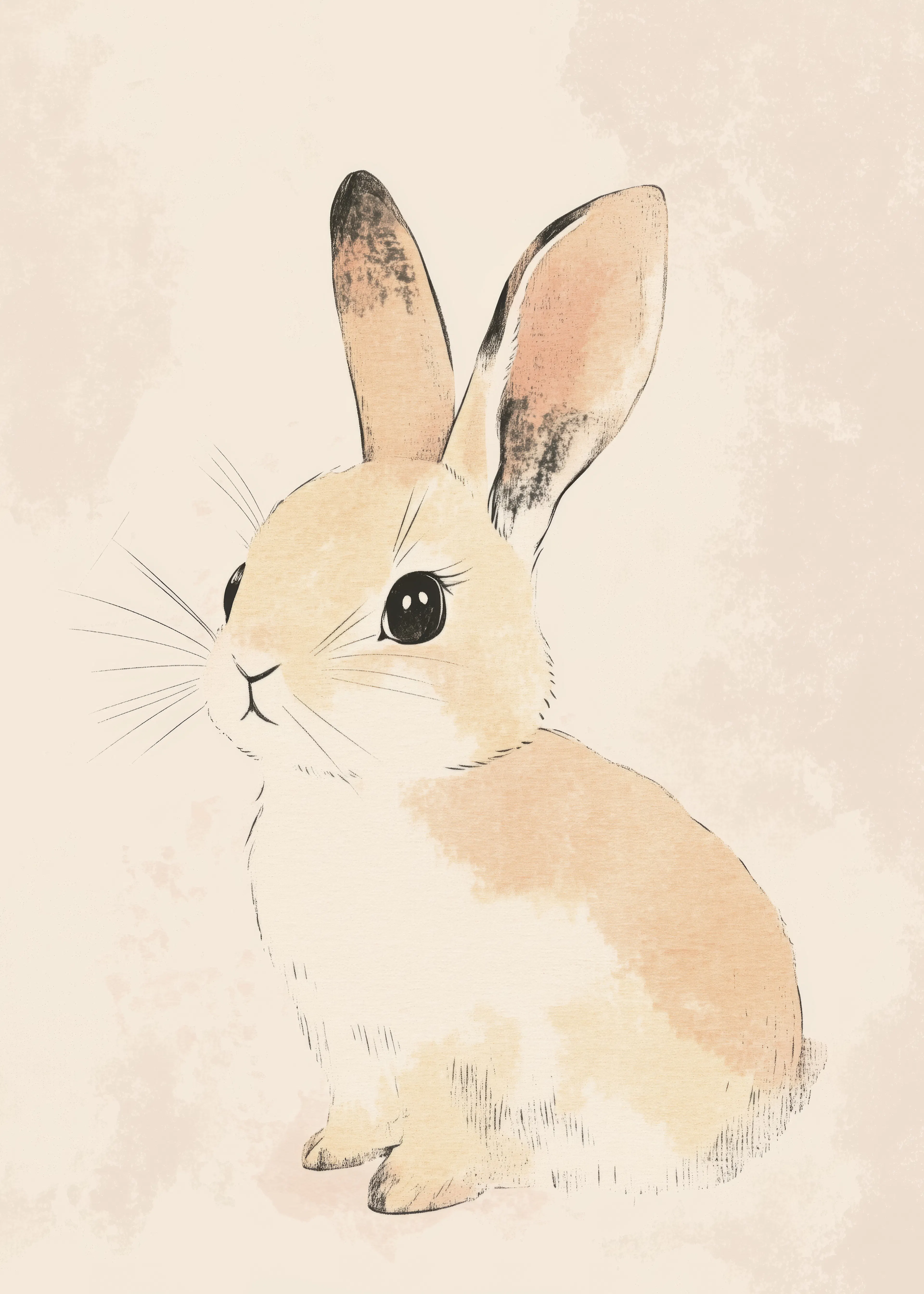 Soft Beige Bunny Poster 0