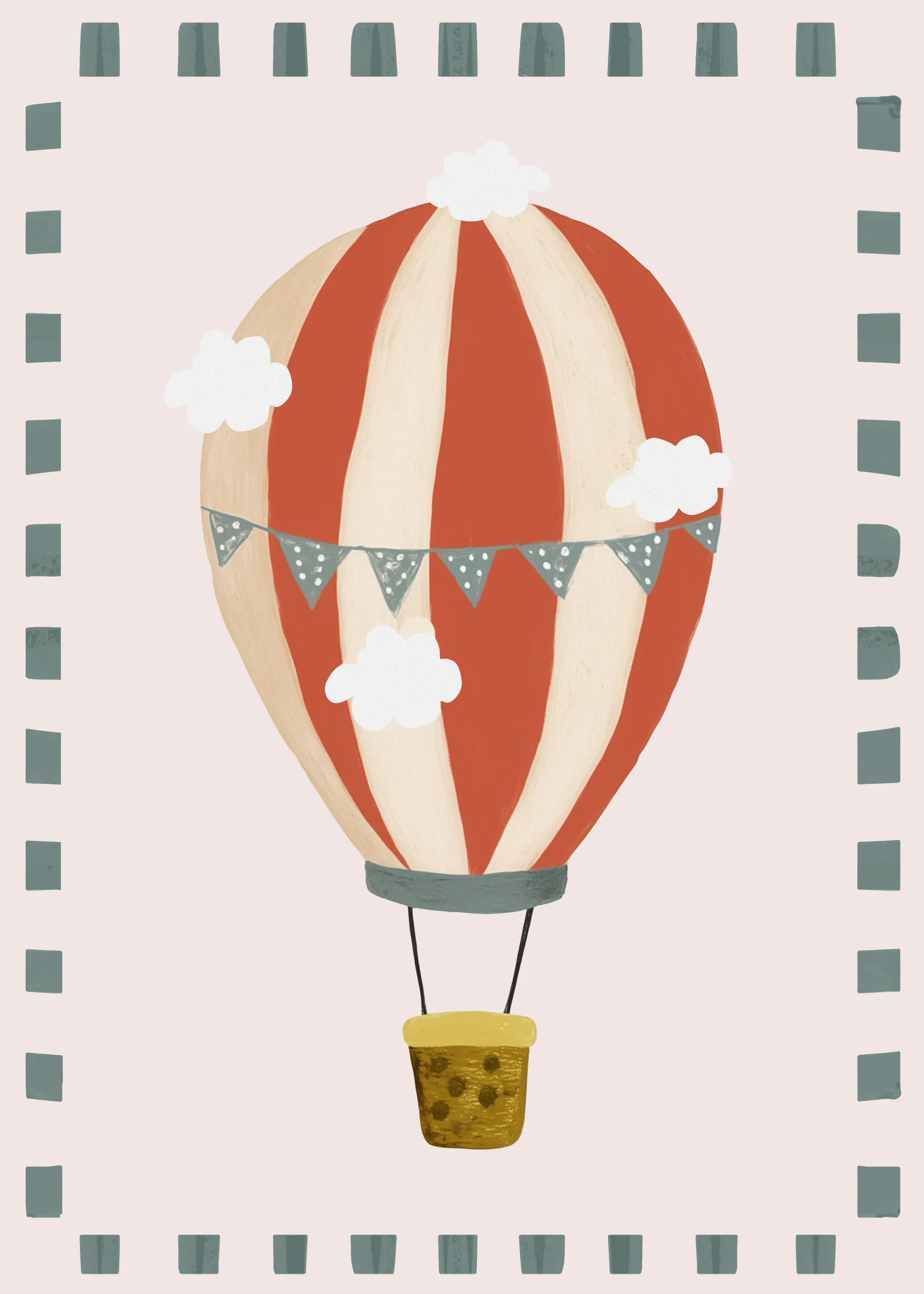 Red Vintage Balloon Poster 0